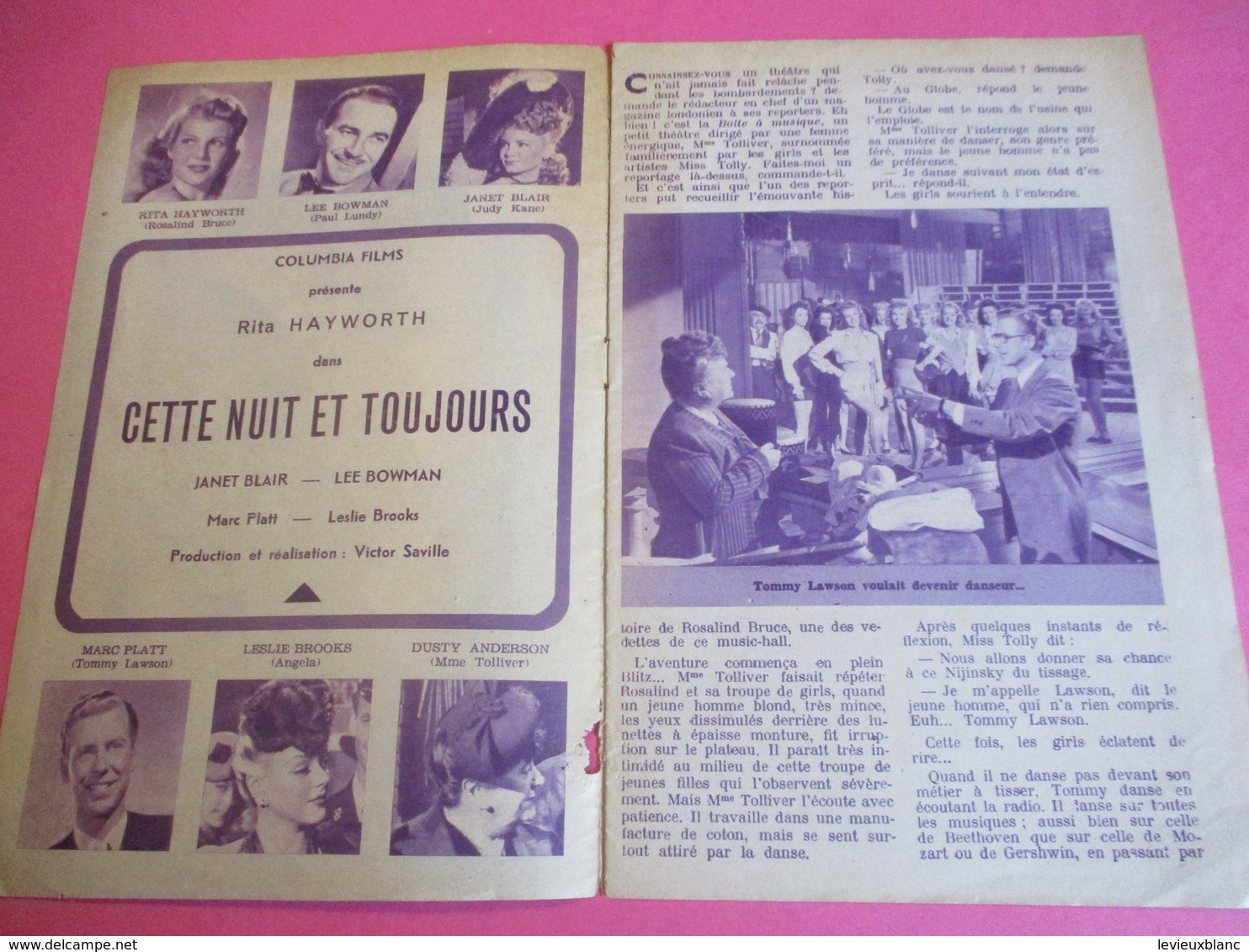 Cinéma/Revue/un Film D'Amour/"Cette Nuit Et Toujours"/Rita HAYWORTH/Columbia Films/ 1945                 CIN86 - Other & Unclassified