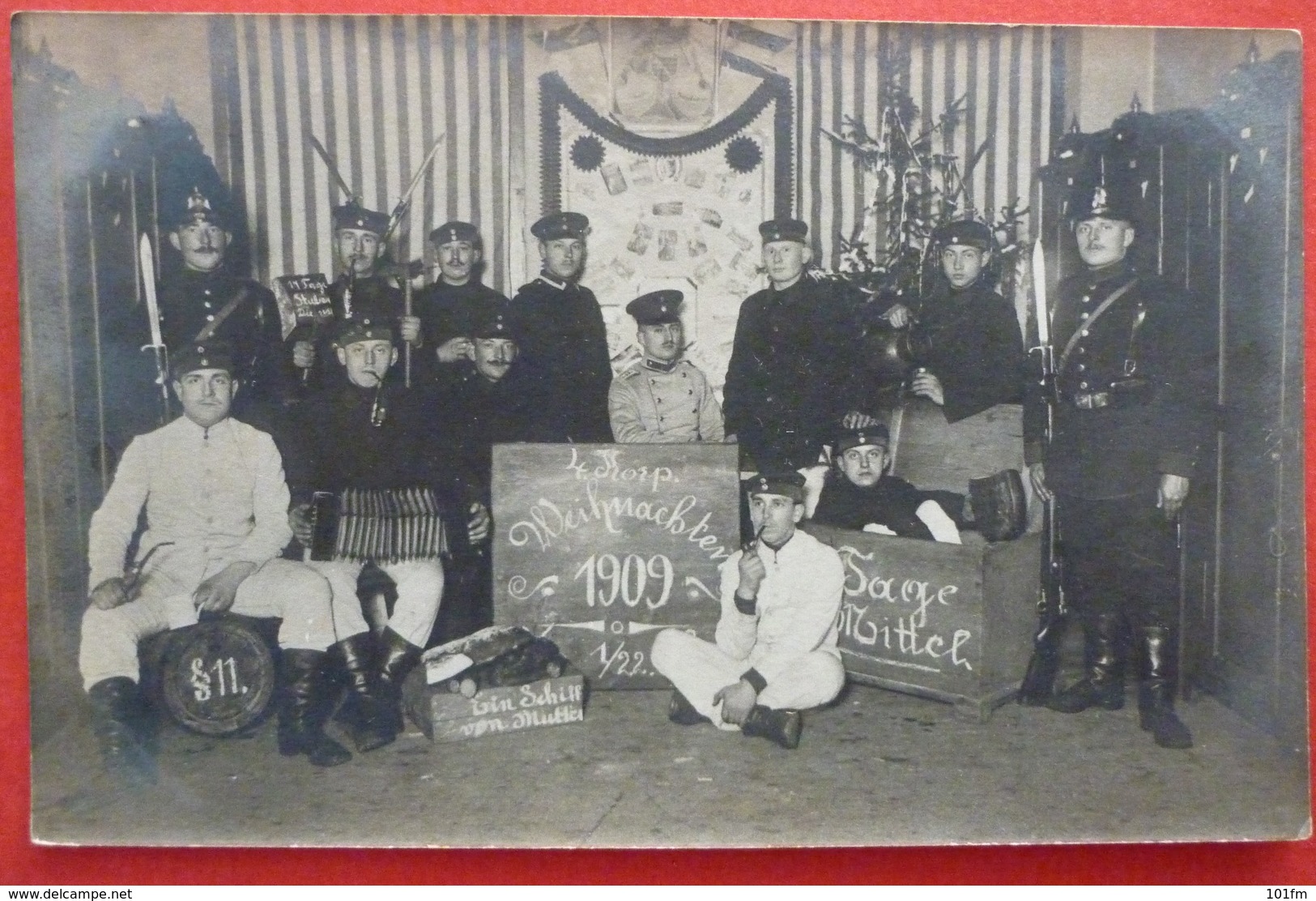 DEUTSCHE SOLDATEN - WEIHNACHTEN 1909 , ORIGINAL PHOTO - Regiments