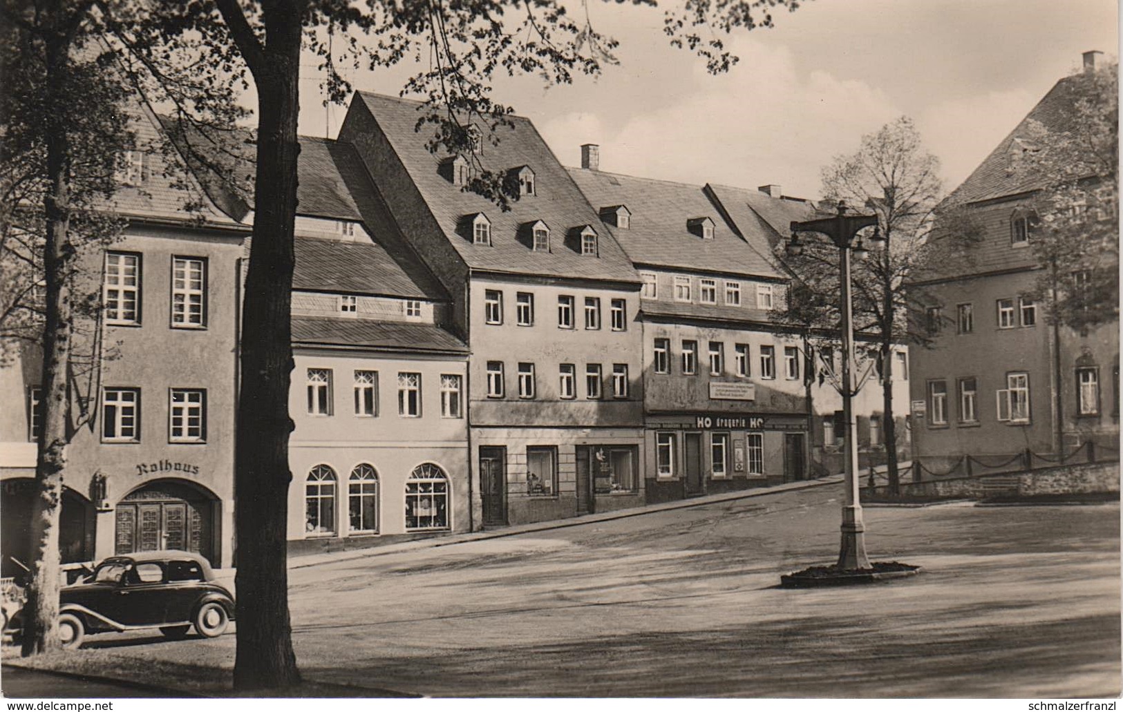 AK Wolkenstein Markt Marktplatz HO Drogerie A Warmbad Wiesenbad Großrückerswalde Marienberg Annaberg Erzgebirge DDR - Wolkenstein