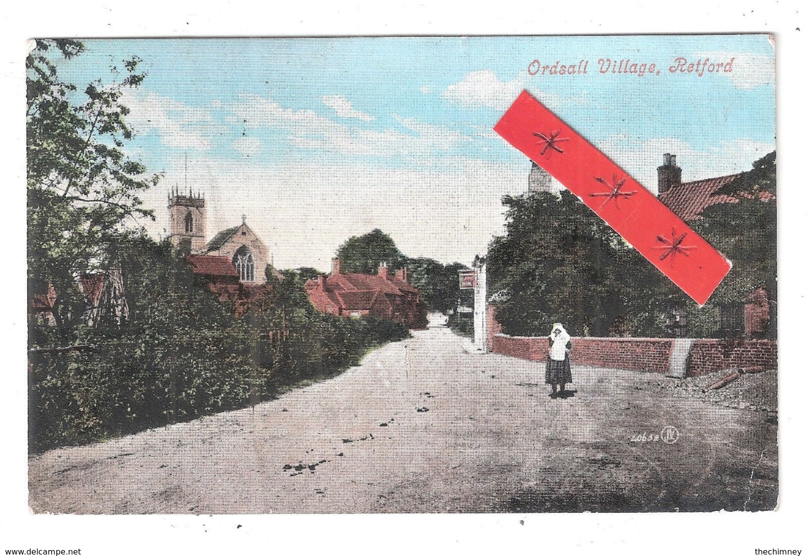 ORDSALL VILLAGE Nr RETFORD PUB PUBLIC HOUSE SIGN & CHURCH USED 1907 WITH STAMP - Sonstige & Ohne Zuordnung