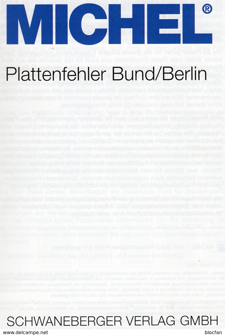 Spezial-Katalog Plattenfehler BUND Berlin New 2018 MICHEL 40€ Fehler Auf Briefmarken Error Stamps Catalogue Germany - Verzamelingen