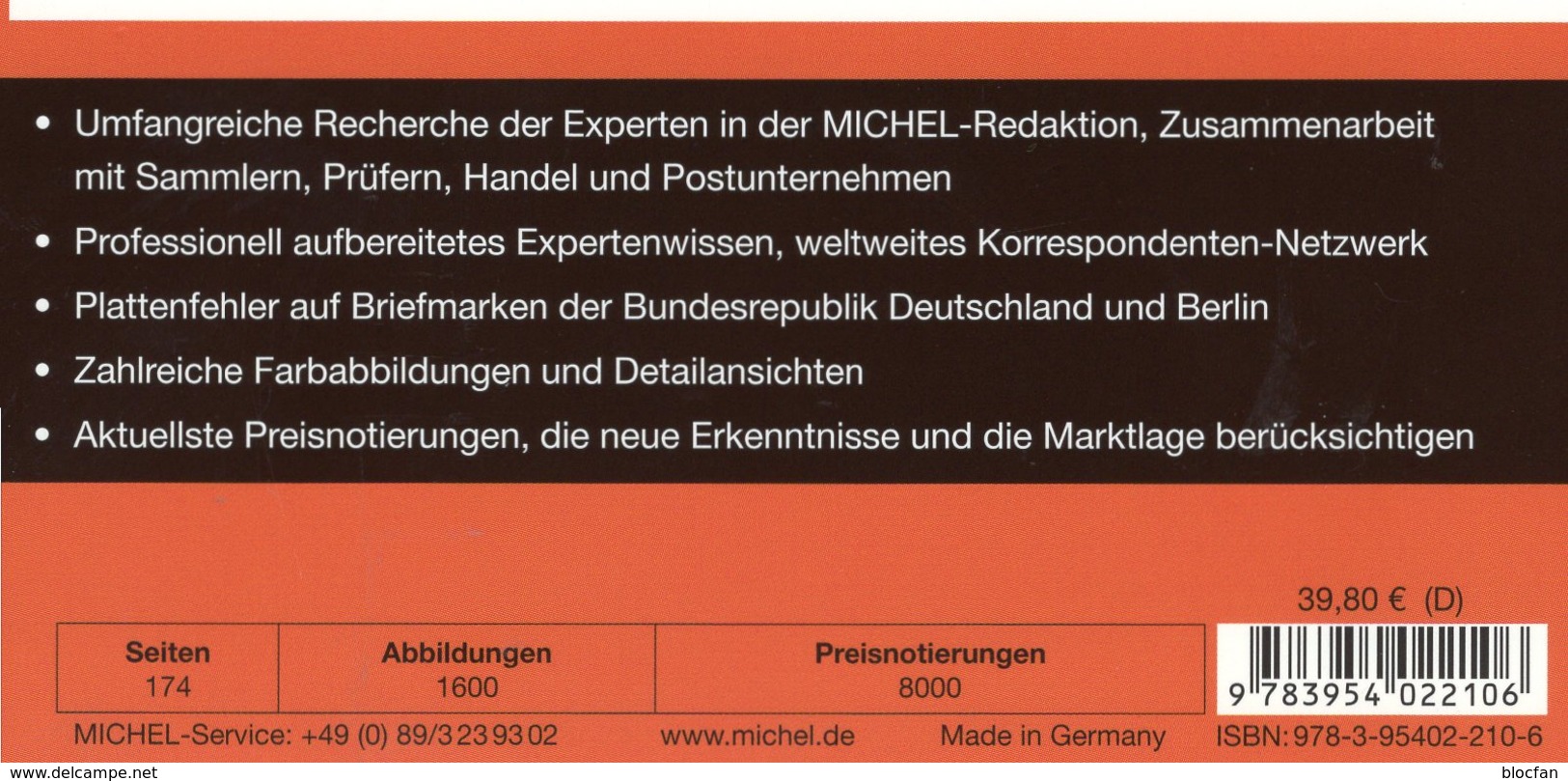 Spezial-Katalog Plattenfehler BUND Berlin New 2018 MICHEL 40€ Fehler Auf Briefmarken Error Stamps Catalogue Germany - Verzamelingen