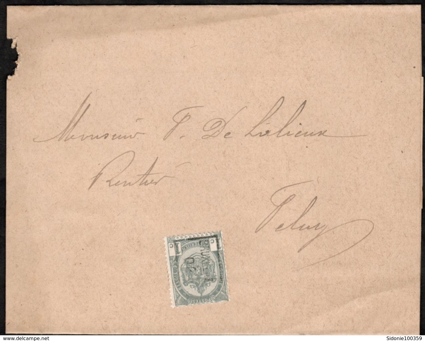 Bande Journal Affranchie Avec Un Timbre Préoblitéré Envoyée De Bruxelles Vers Feluy En 1902 - Roller Precancels 1900-09