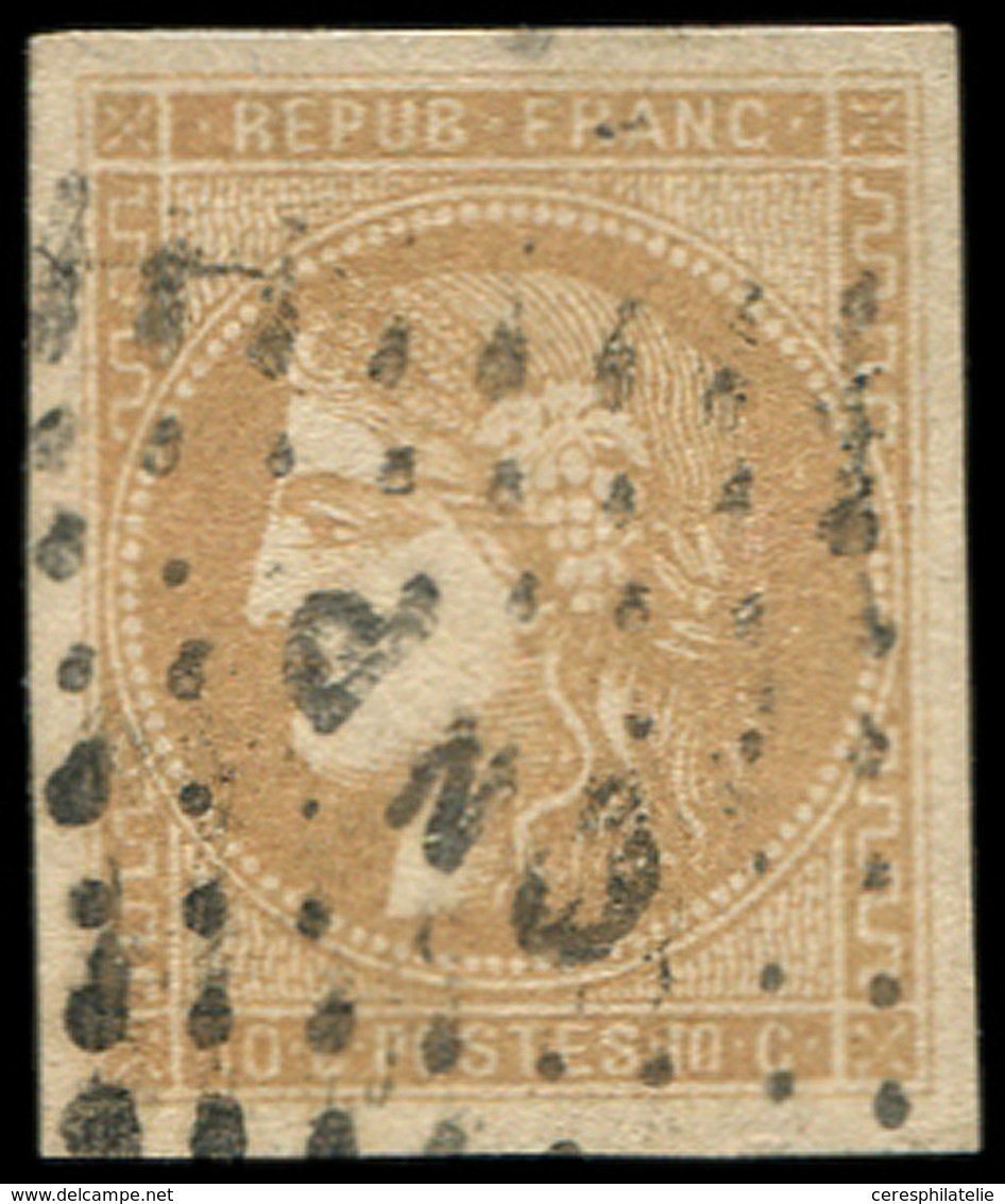 EMISSION DE BORDEAUX - 43A  10c. Bistre, R I, Obl. Amb. CNP, TB - 1870 Emission De Bordeaux