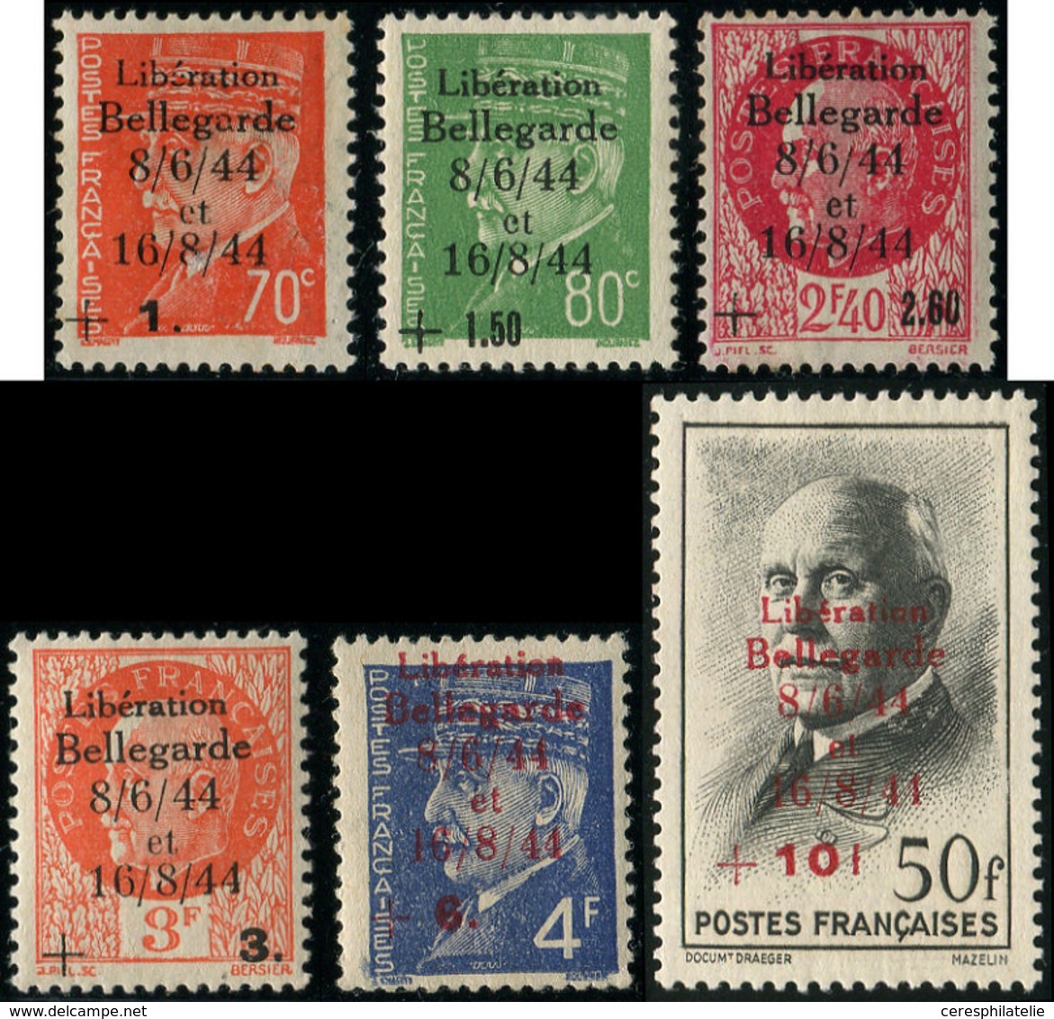 * TIMBRES DE LIBERATION - BELLEGARDE 1/6 : La Série, TB. C - Libération