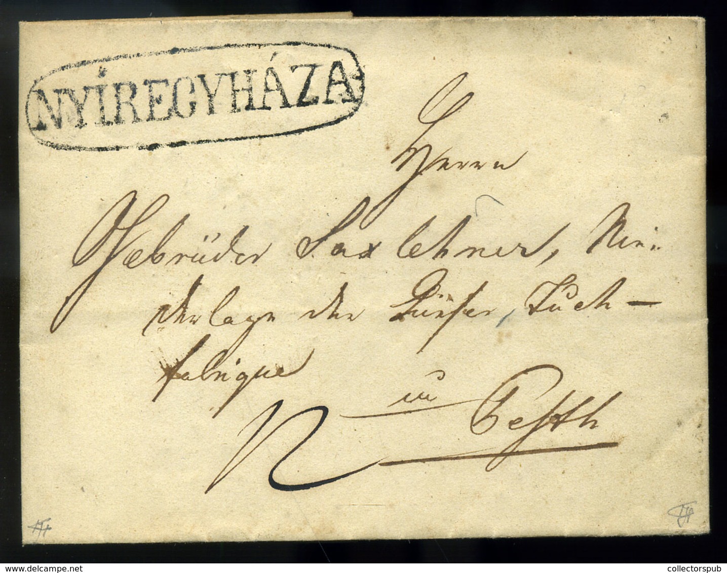 NYÍREGYHÁZA 1845. Szép Portós Levél, Tartalommal Pestre Küldve  /  Nice Unpaid Letter Cont To Pest - ...-1867 Préphilatélie