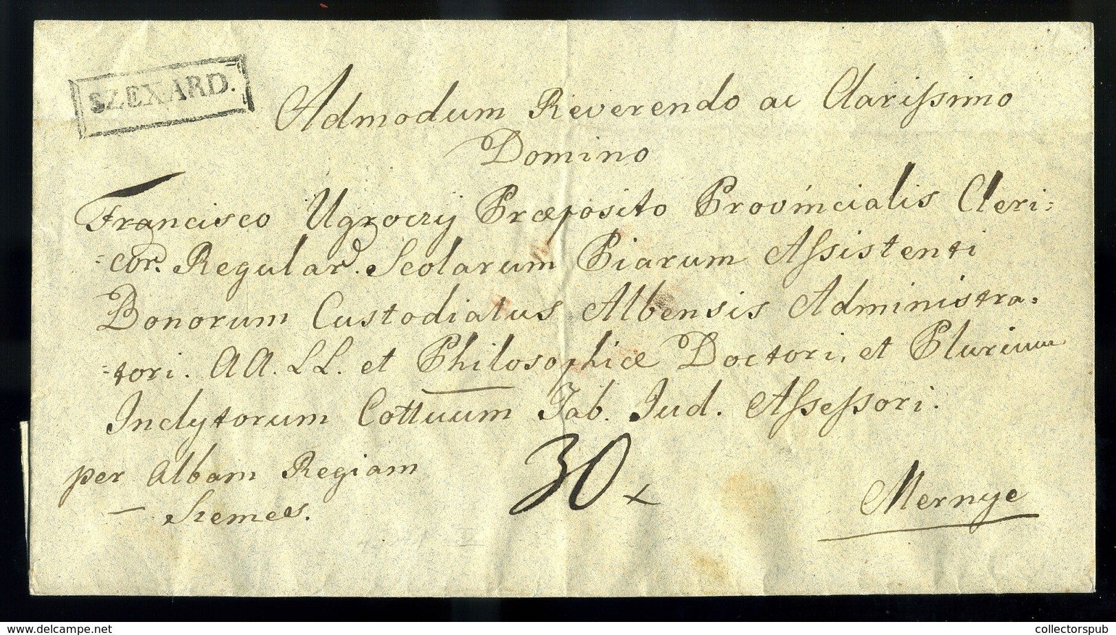 SZEKSZÁRD 1834. Portós Levél Mernyére  Küldve  /  Unpaid Letter To Mernye - ...-1867 Préphilatélie