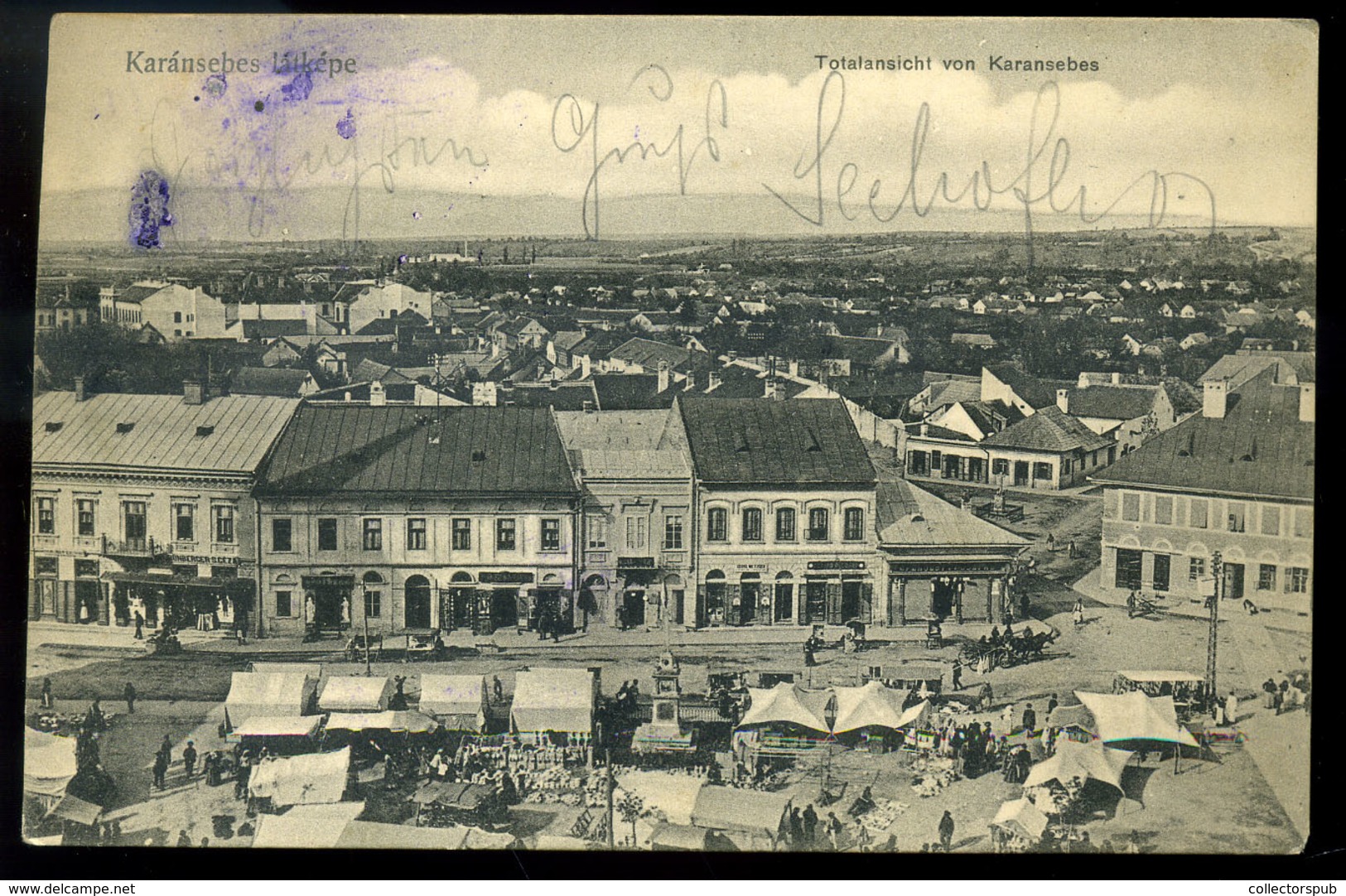 KARÁNSEBES 1905. Látkép, Piac , Régi Képeslap  / Panorama, Market,   Vintage Pic. P.card - Hongrie