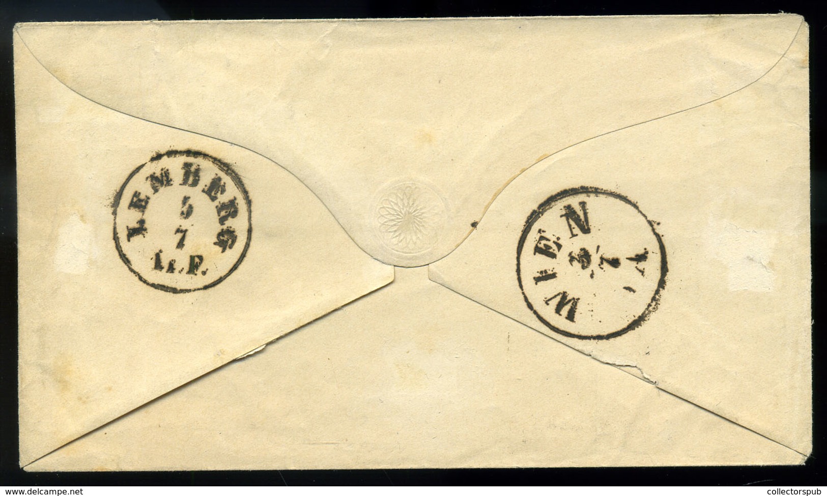 AUSZTRIA 1864-es Kiadású 15Kr-os Díjjegyes Boríték HÜTTELDORF  Lembergbe Küldve  /  AUSTRIA Issue 15 Kr Stationery Cov.  - Oblitérés