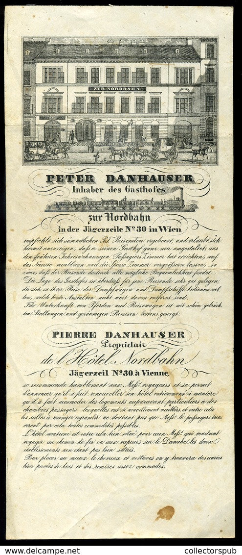 AUSZTRIA Bécs 1842. Hotel Danhauser, Dekoratív Fejléces , Metszetes Számla    /   Decorative Letterhead Bill, Vienna - Autriche