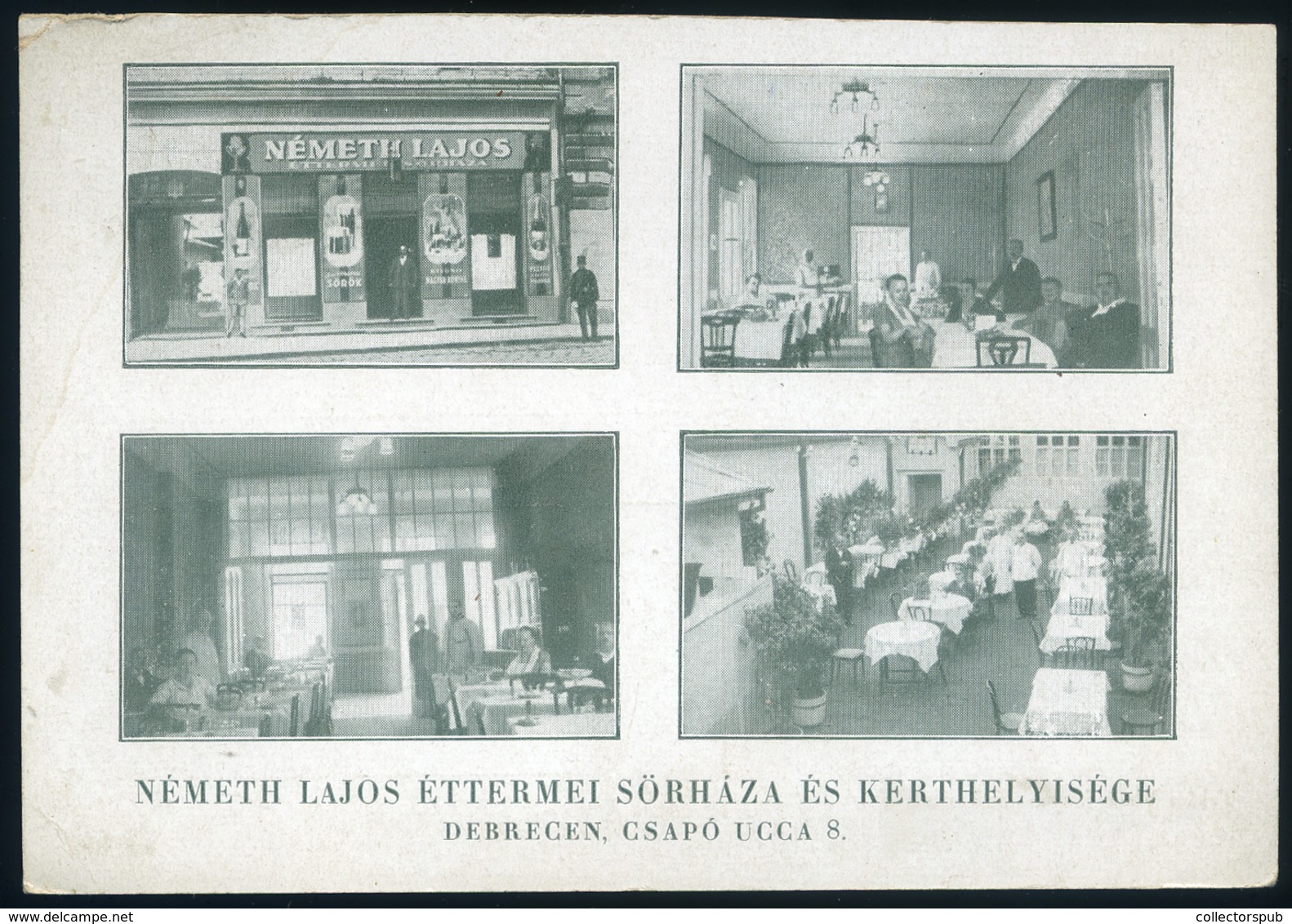 DEBRECEN Németh Lajos Éttermei Sörháza és Kerthelyisége, Régi Képeslap  /  Lajos Németh Restaurants Beer Hall And Garden - Hongrie