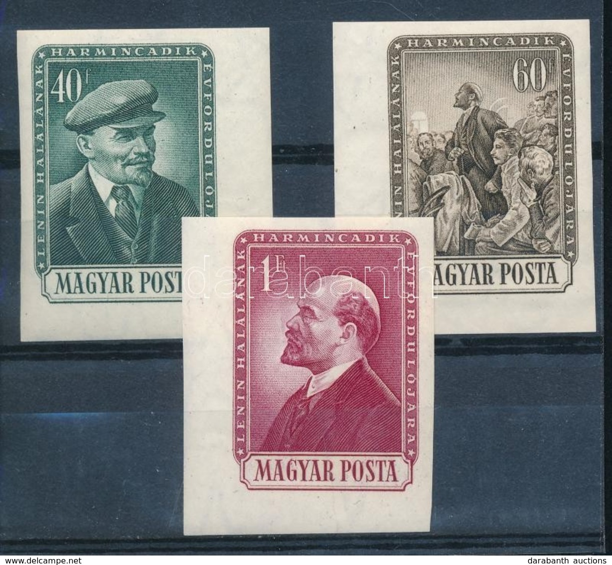 ** 1954 Lenin ívsarki Vágott Sor (14.000) / Mi 1351-1353 Imperforate Corner Set - Autres & Non Classés