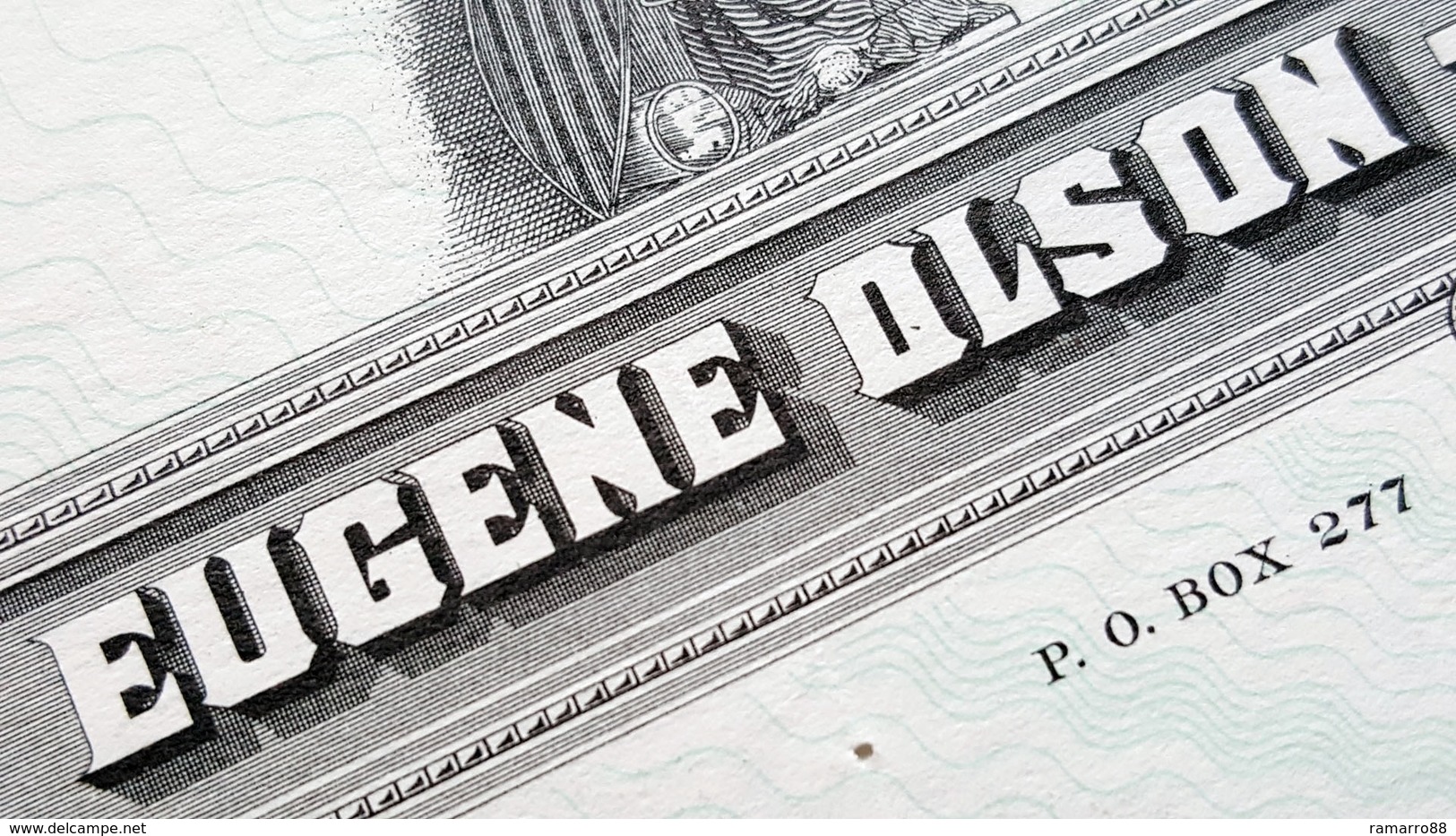 USA - Eugene Olson Banknote Engraver - Rare Bond-like Specimen Promotional Note 1962 VF+