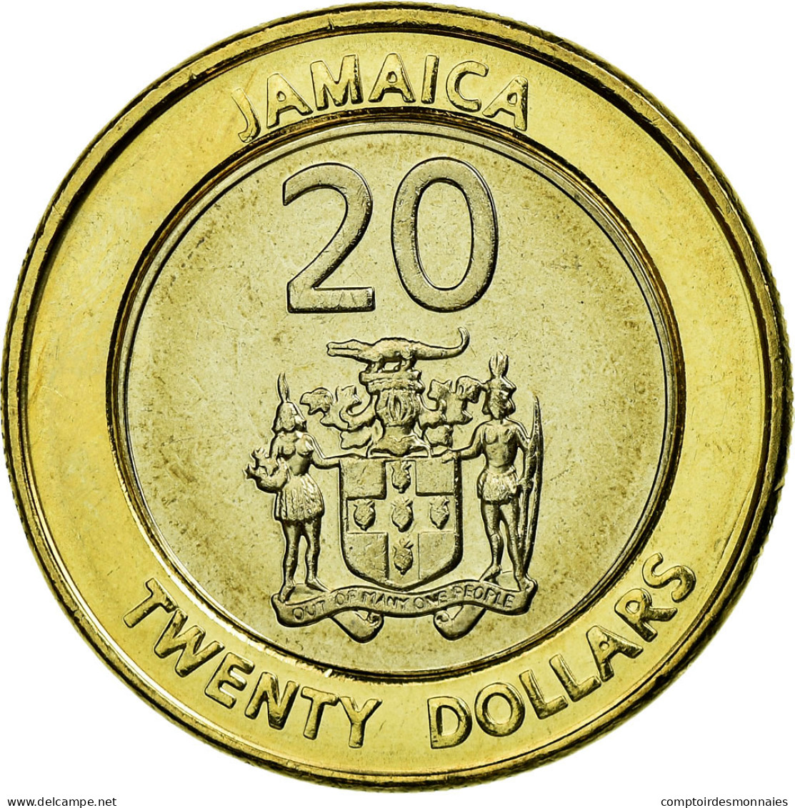 Monnaie, Jamaica, Elizabeth II, Marcus Garvey, 20 Dollars, 2001, Franklin Mint - Jamaica