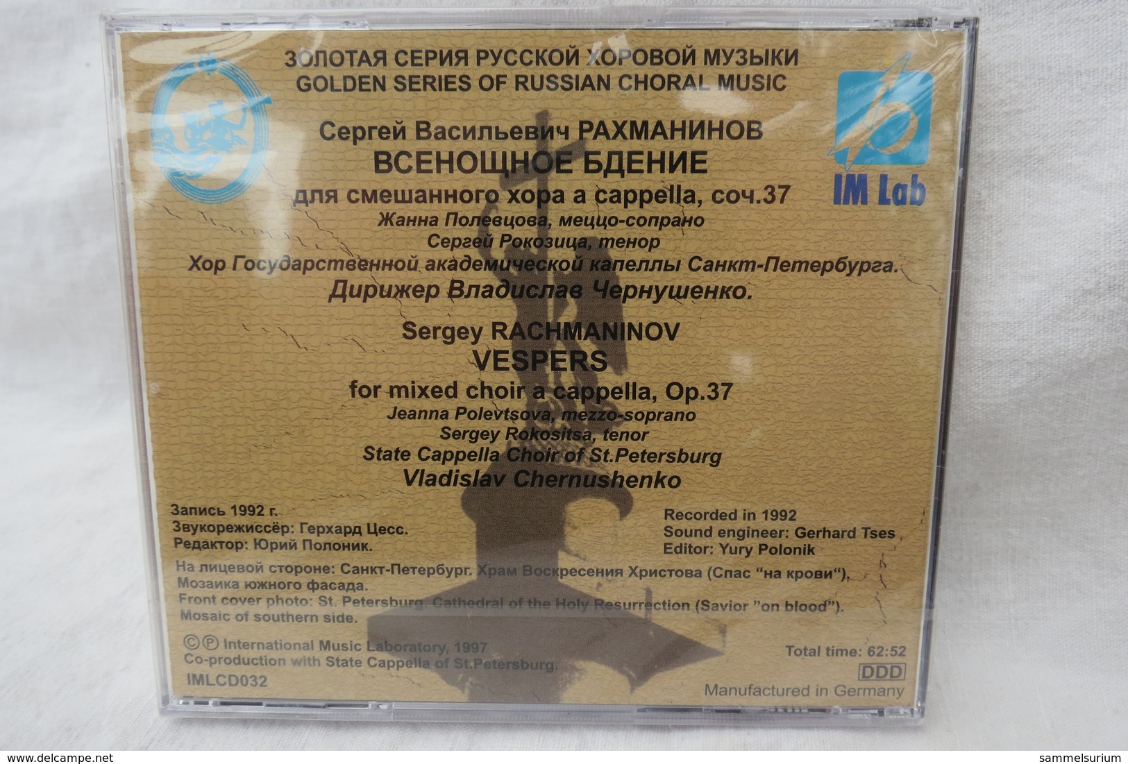 CD "Sergey Rachmaninov" Vespers, Op. 37, Choir Of St. Petersburg, Vladislav Chernushenko (noch Orig. Eingeschweißt) - Gospel & Religiöser Gesang