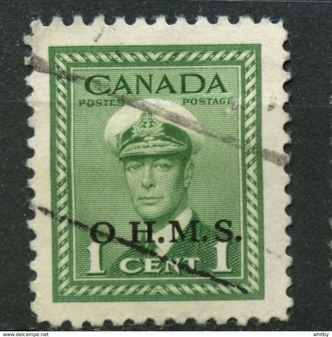 Canada 1950 1 Cent King George VI War OHMS Issue  #O1 - Opdrukken