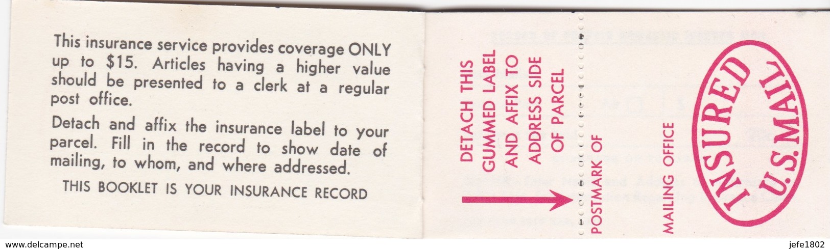 Domestic Vended Postal Insurance Record - 2. 1941-80