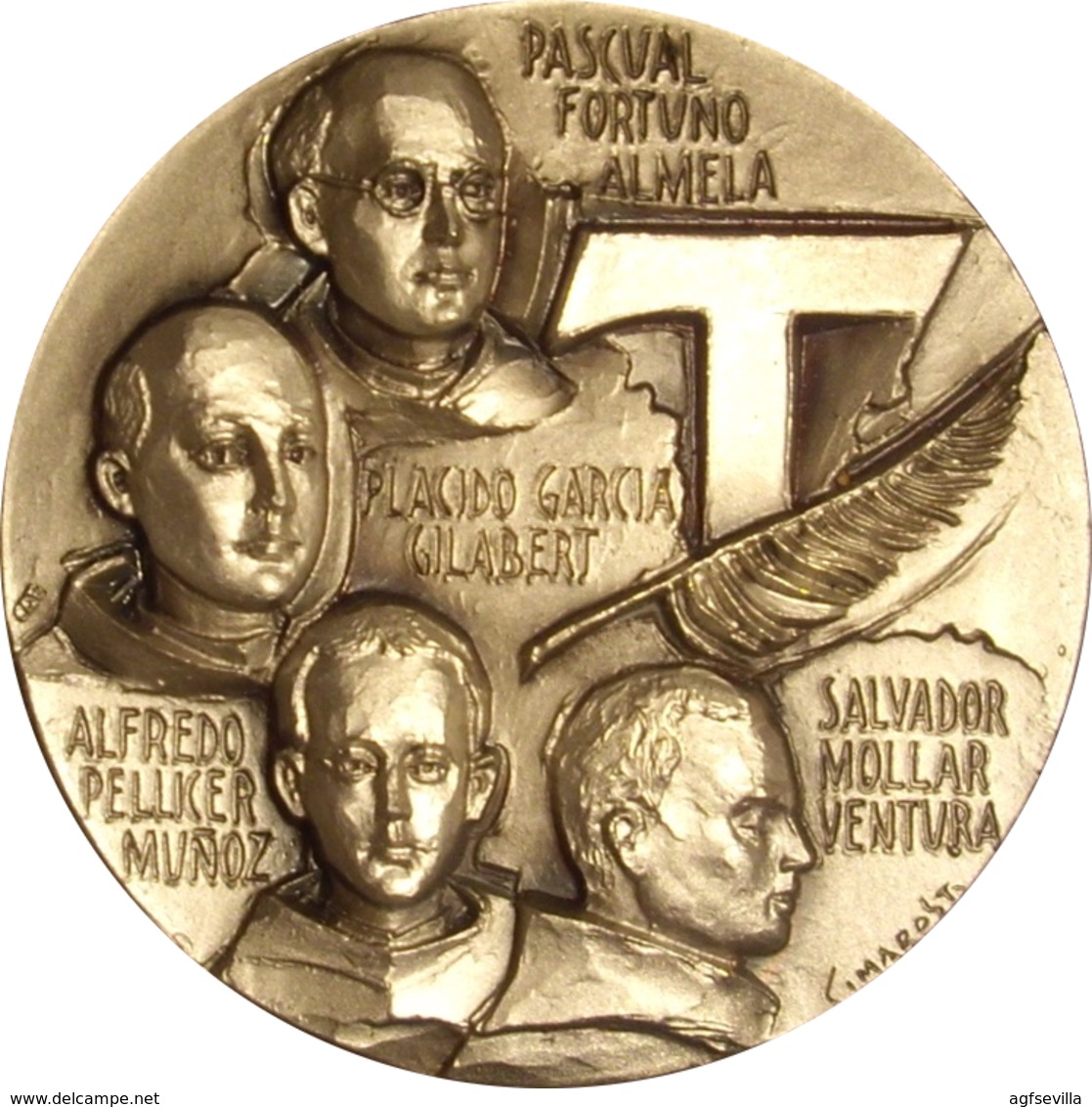 MEDALLA BEATIFICACIÓN MÁRTIRES HERMANOS MENORES FRANCISCANOS. VALENCIA 2001. METACRILATO. ESPAGNE. SPAIN MEDAL - Firma's