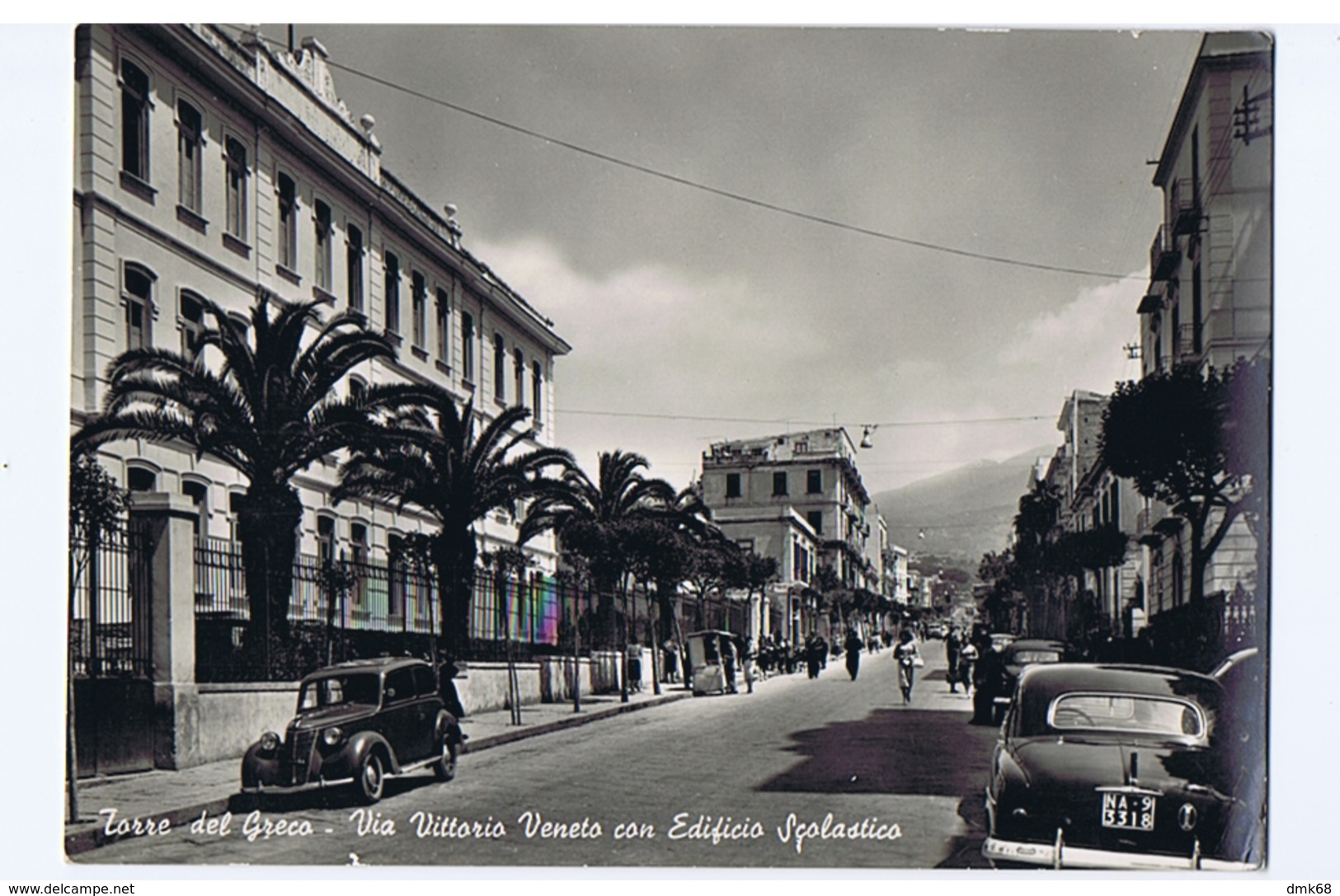 TORRE DEL GRECO - VIA VITTORIO VENETO CON EDIFICIO SCOLASTICO - EDIZ. G. FIORE- 1958  ( 3209 ) - Torre Del Greco