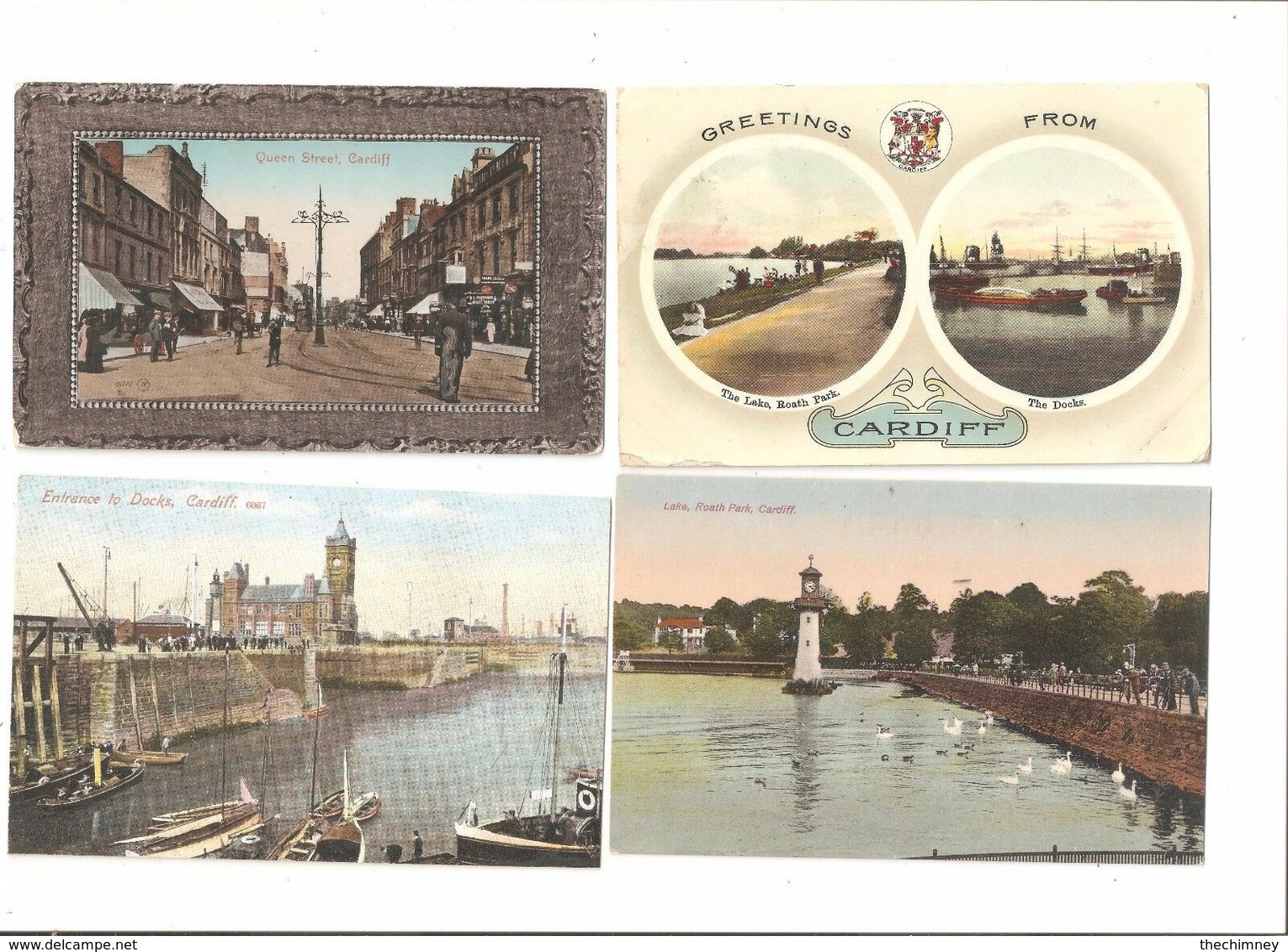 FOUR POSTCARDS OF CARDIFF GLAMORGANSHIRE GLAMORGAN WALES - Glamorgan