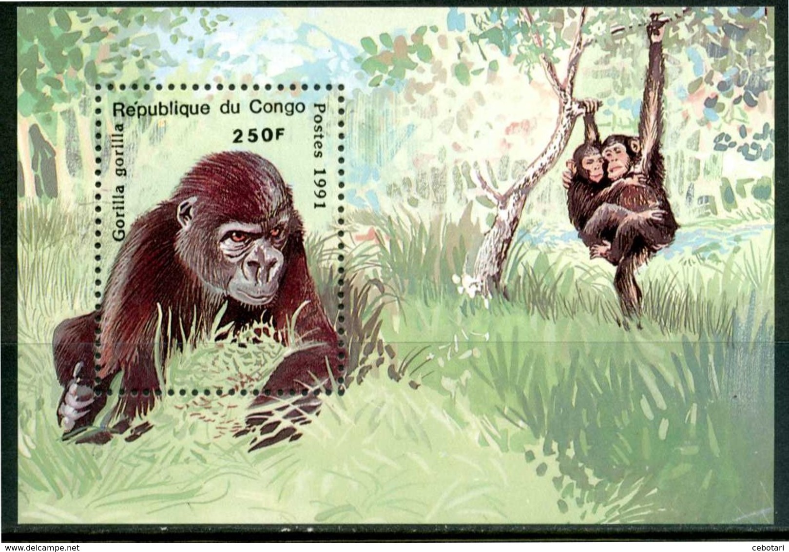 CONGO 1991** - Gorilla - Miniblock MNH, Come Da Scansione. - Gorilas