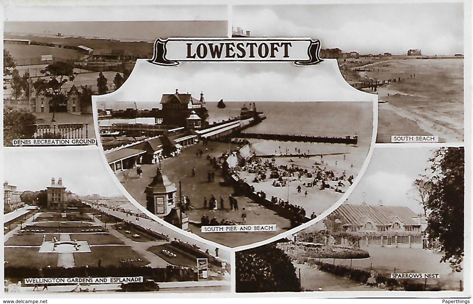 Old Real Photo Postcard, Multi-view Greetings From Lowestoft. - Lowestoft