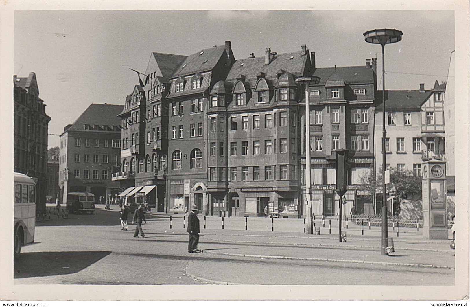 Foto Rohling Für AK Aue Stalinplatz Postplatz Schneeberger Straße Bus Bahnhof Busbahnhof A Schwarzenberg Erzgebirge DDR - Aue