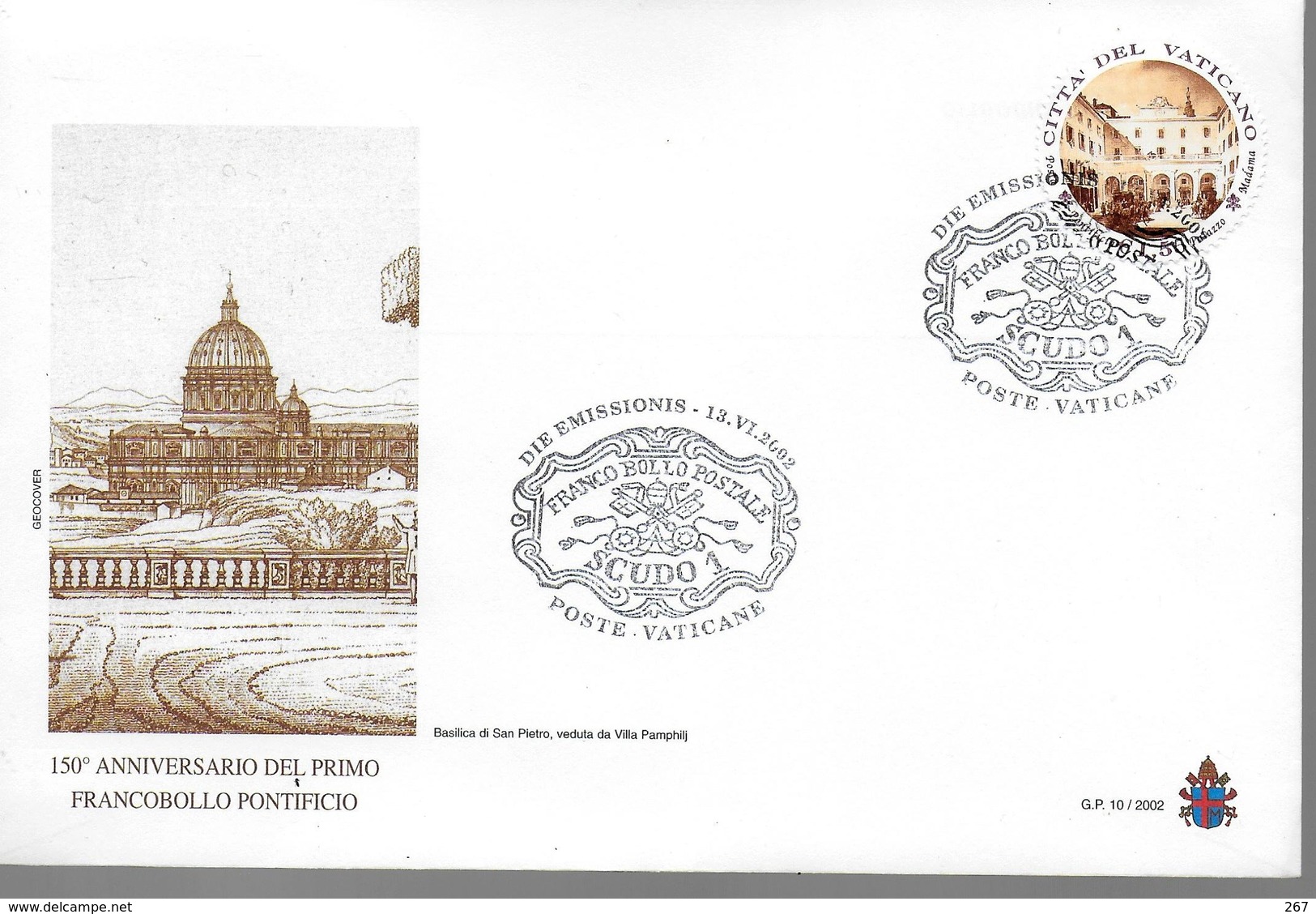 VATICAN  FDC 2002 Cité Anniversaire Du 1er Timbre - Lettres & Documents