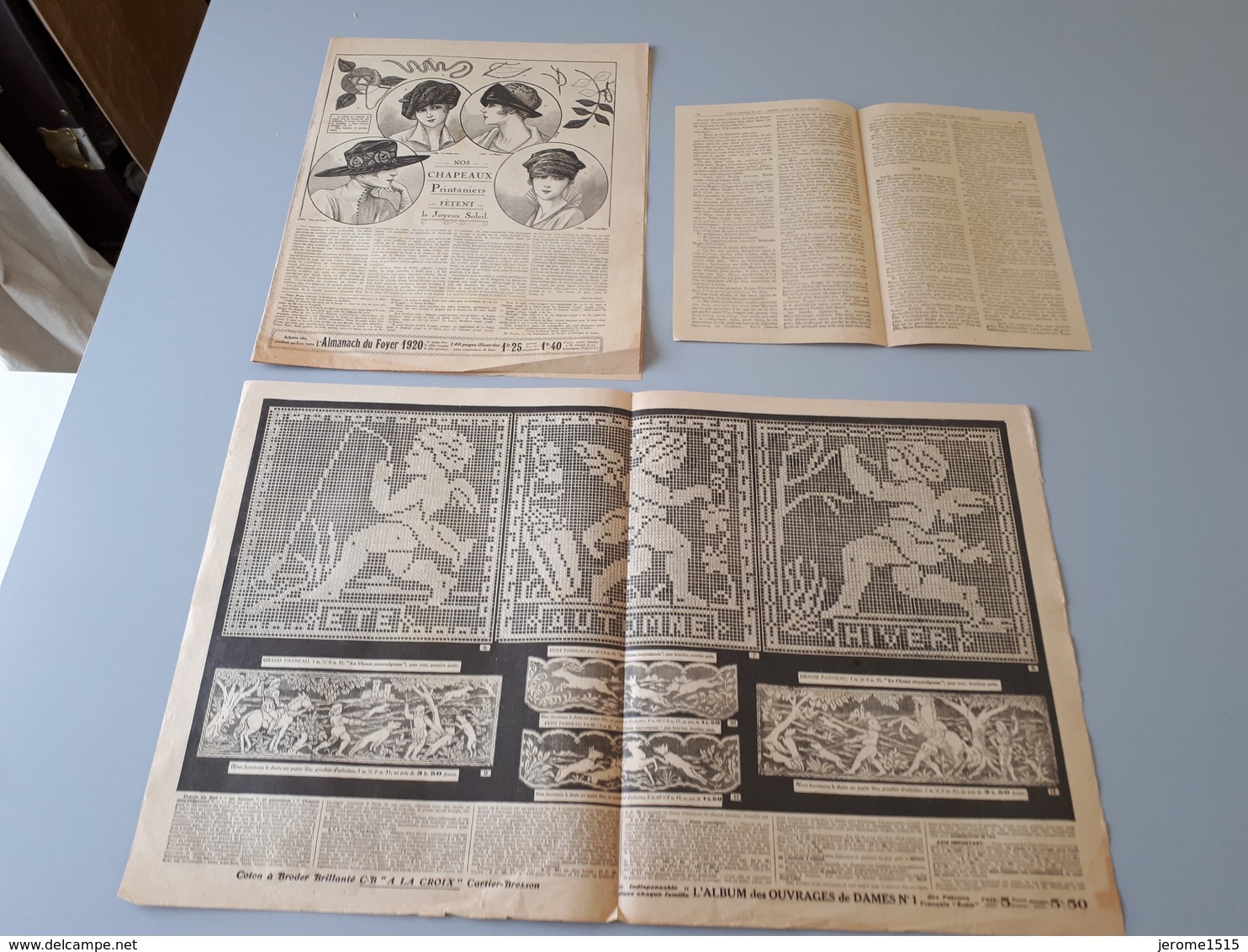 Revue Ancienne Broderie L'Almanache Du Foyer 1920  & - Magazines & Catalogs