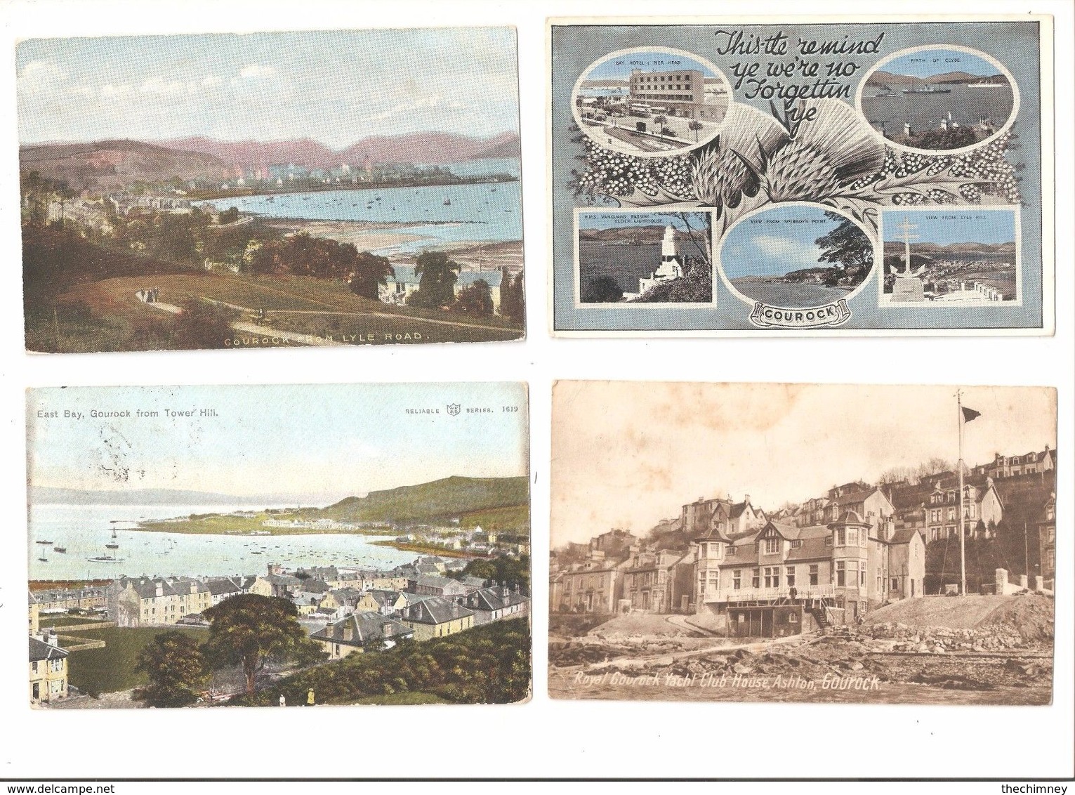 FOUR GOUROCK RENFREWSHIRE SCOTLAND POSTCARDS - Renfrewshire