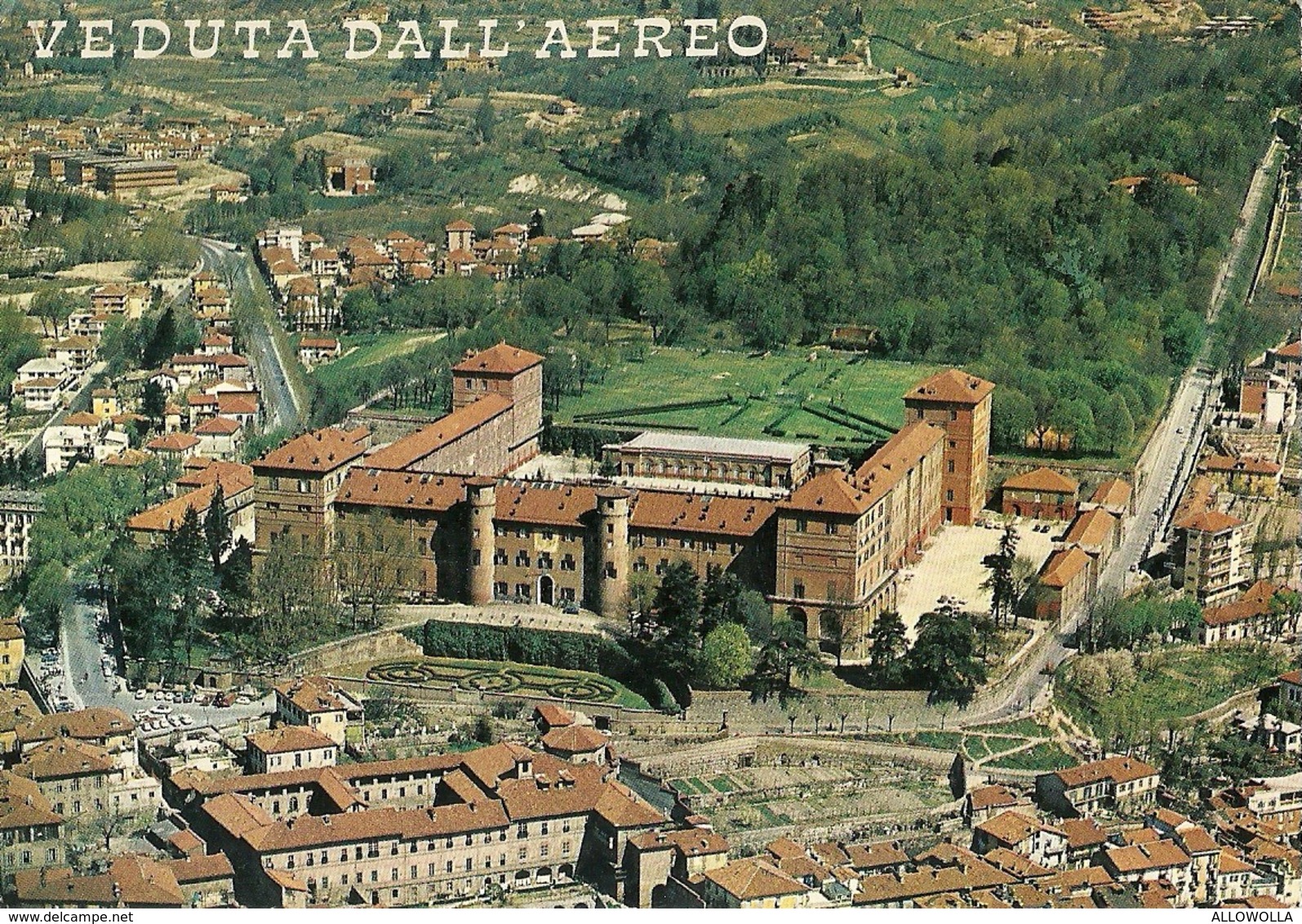 3317 " MONCALIERI -IL CASTELLO REALE-VEDUTA DALL'AEREO  " CARTOLINA POST. ORIG. NON SPED. - Moncalieri