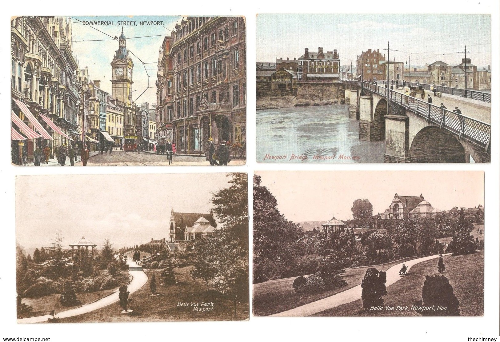 FOUR NEWPORT MONMOUTHSHIRE OLD POSTCARDS - Monmouthshire