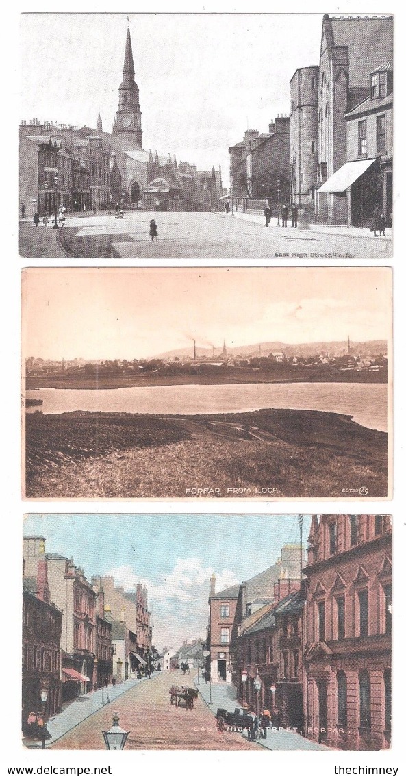 THREE FORFAR ANGUS SCOTLAND POSTCARDS - Angus