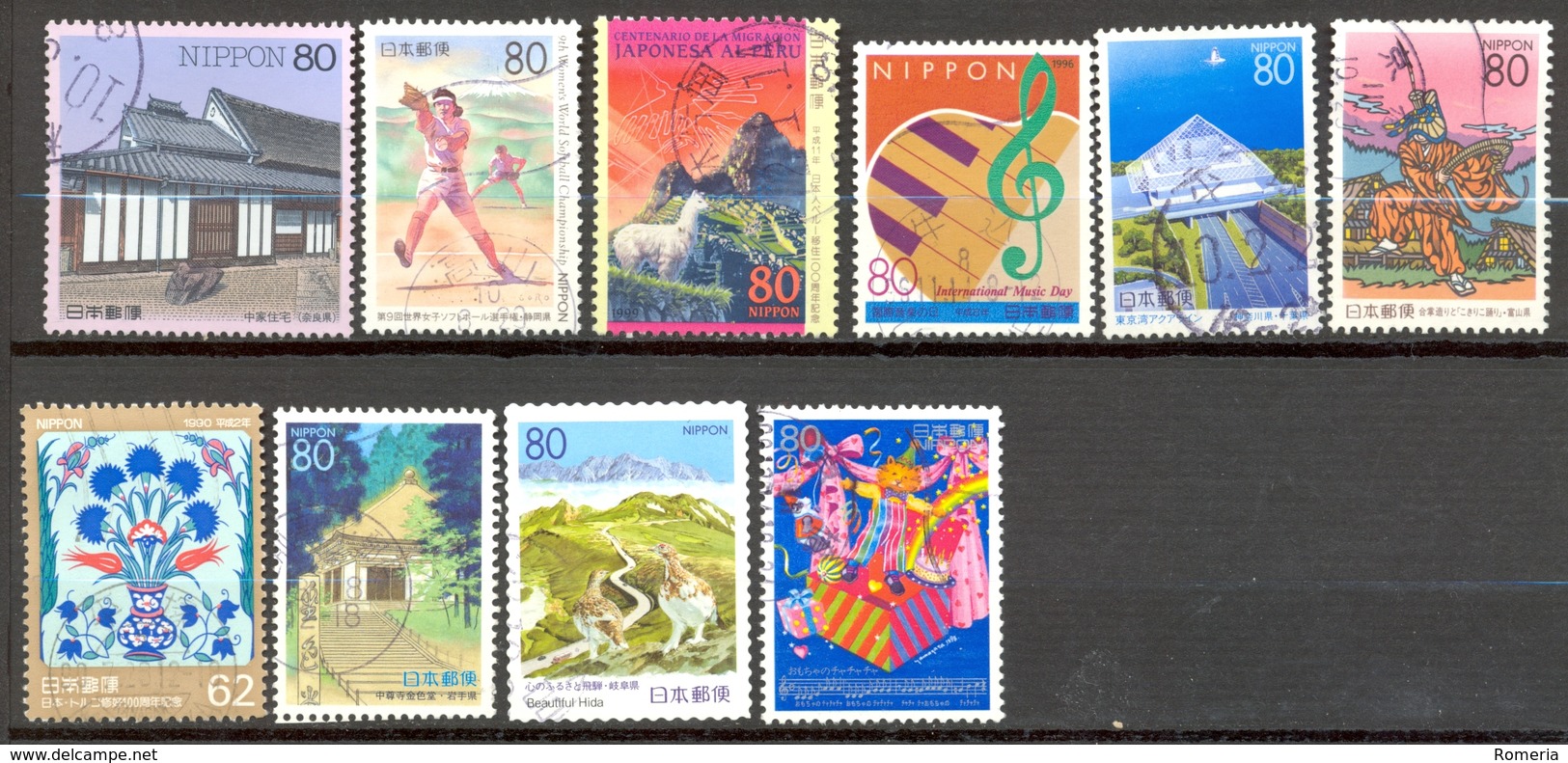 Japon - Années 1999 à 2002 - Lot 50 Timbres Oblitérés - 2 Scans - Gebruikt