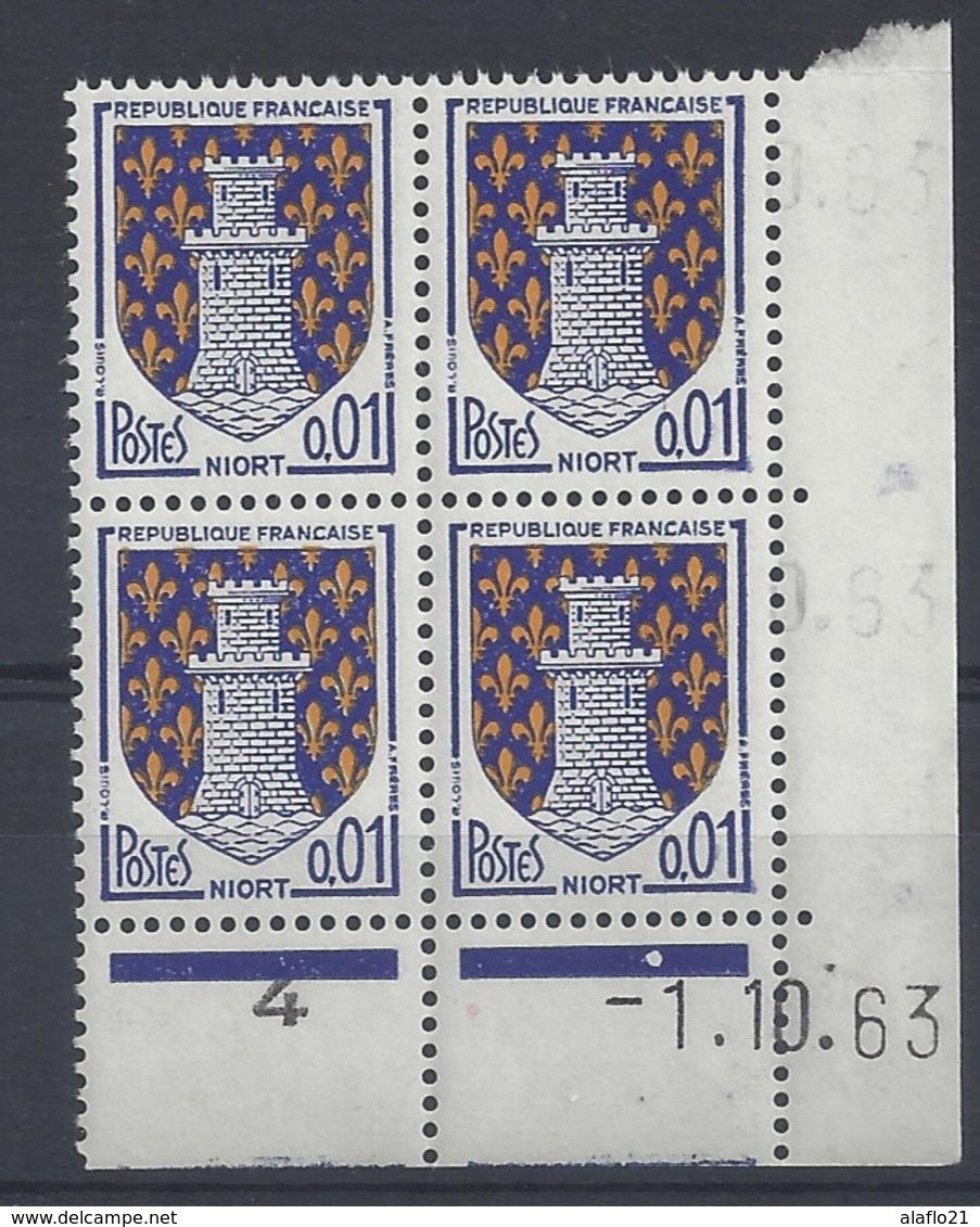 BLASON NIORT N° 1351A - Bloc De 4 COIN DATE - NEUF SANS CHARNIERE - 1/10/63 - 1960-1969