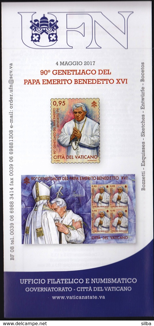 Vatican 2017 / 90th Birthday Of Pope Emeritus Benedict XVI / Prospectus, Leaflet, Brochure - Brieven En Documenten