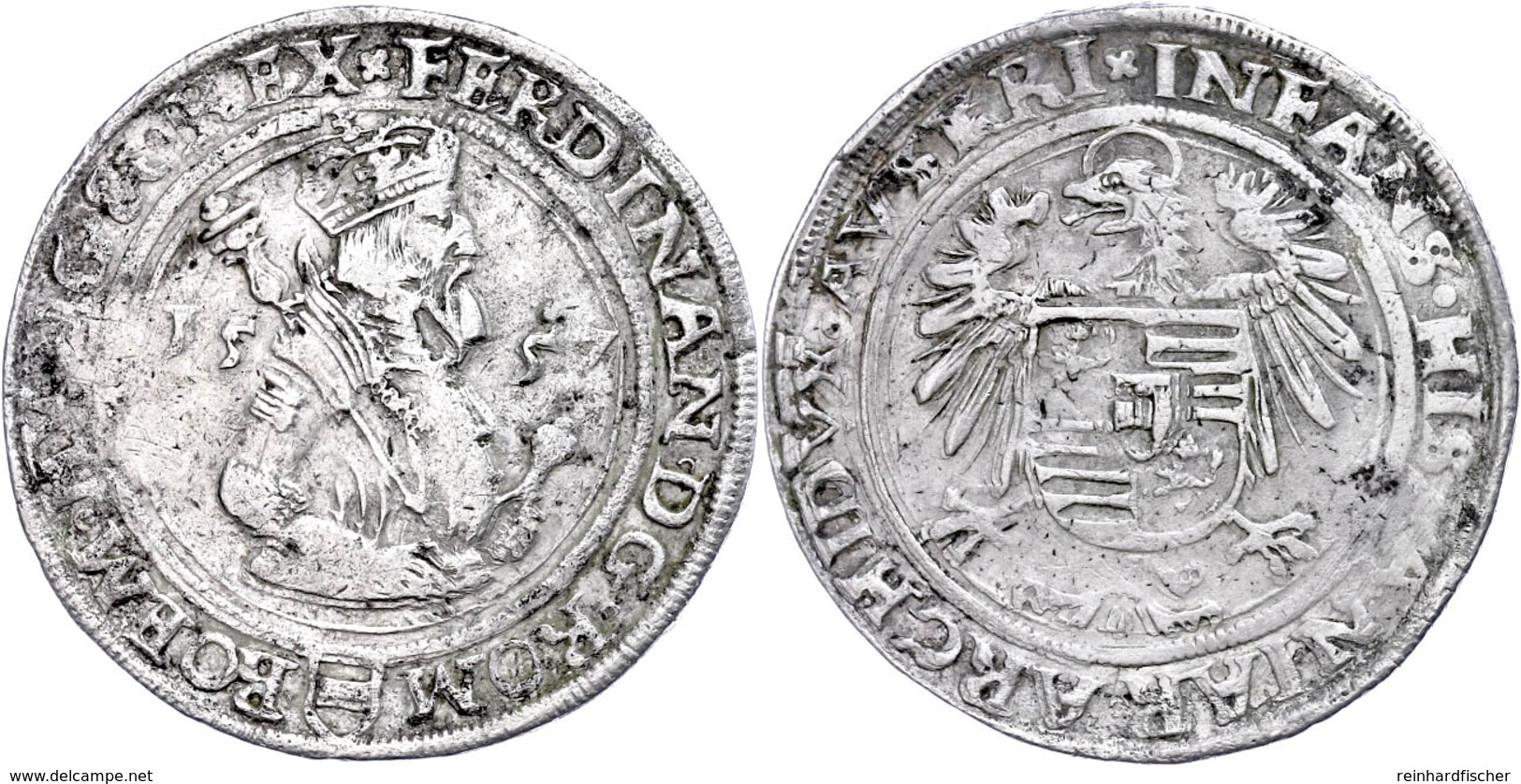 Taler, 1557, Ferdinand I., Joachimstal, Avers Stellenweise Leicht Berieben, Ss.  Ss - Autriche