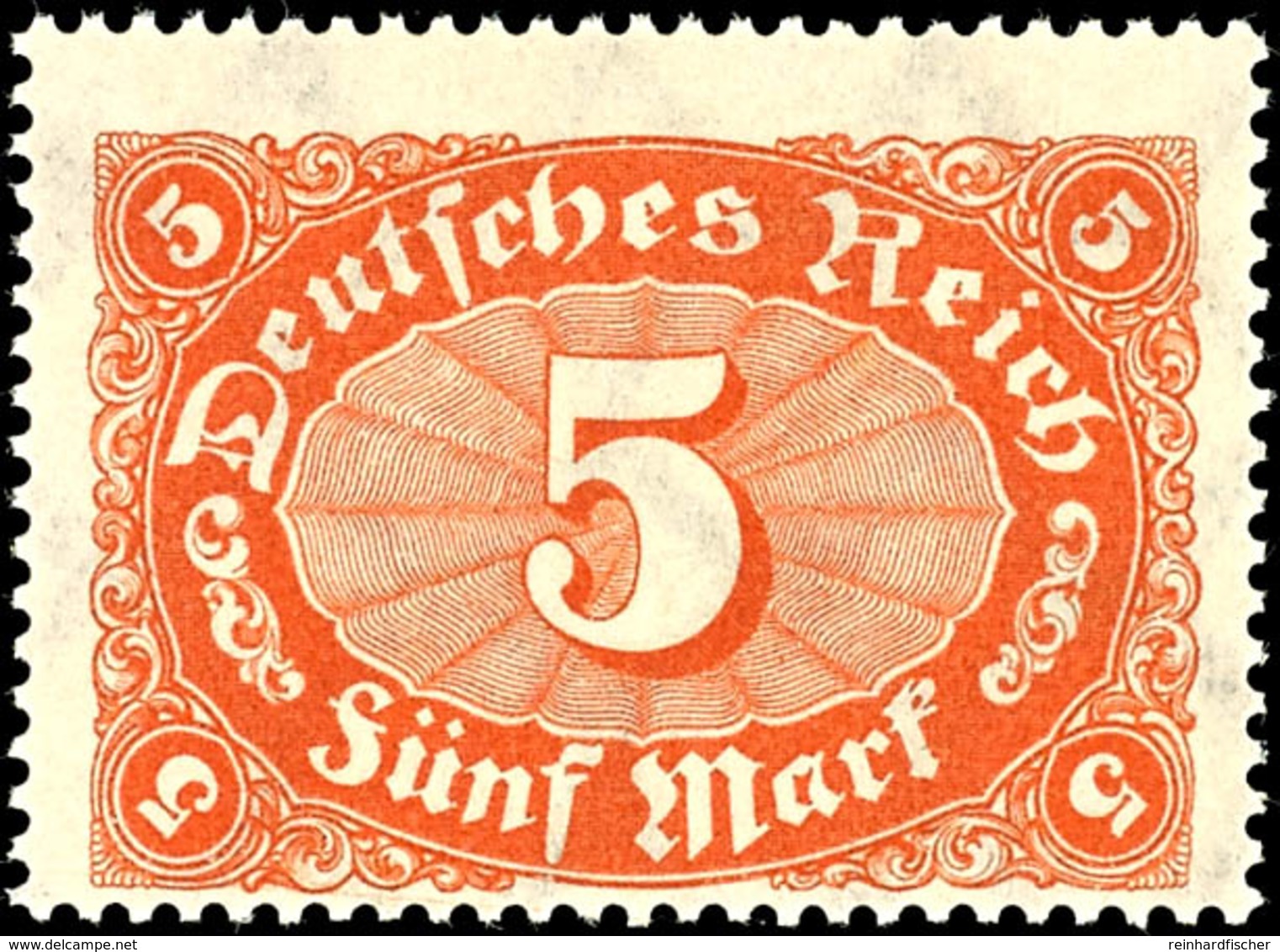 5 Mark Ziffer In C-Farbe Tadellos Postfrisch, Tiefst Gepr. Dr. Oechsner BPP, Mi. 100.-, Katalog: 194c ** - Autres & Non Classés