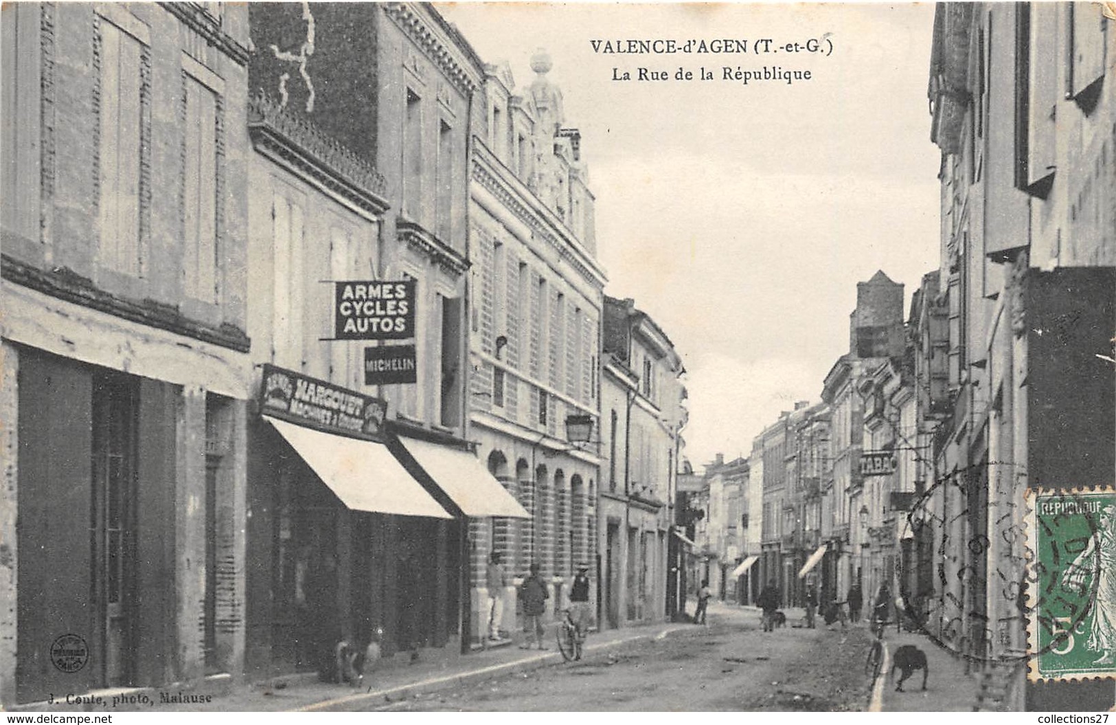 82-VALENCE-D'AGEN- LA RUE DE LA REPUBLIQUE - Valence