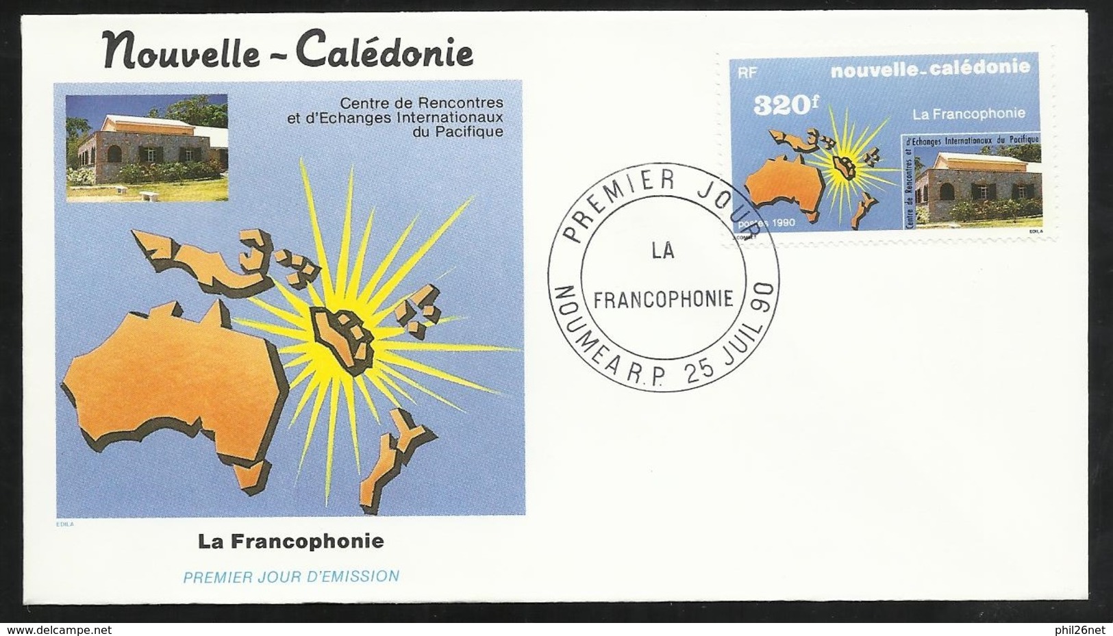 N.C.   Lettre Premier Jour Nouméa Le 25/07/1990 Le N°598 La Francophonie       TB - Andere & Zonder Classificatie