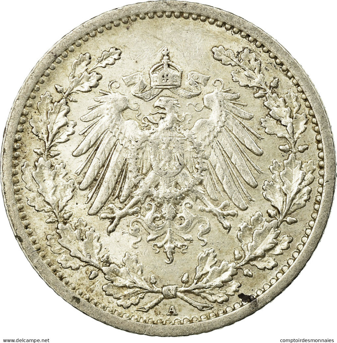 Monnaie, GERMANY - EMPIRE, 1/2 Mark, 1913, Berlin, TTB+, Argent, KM:17 - 1/2 Mark