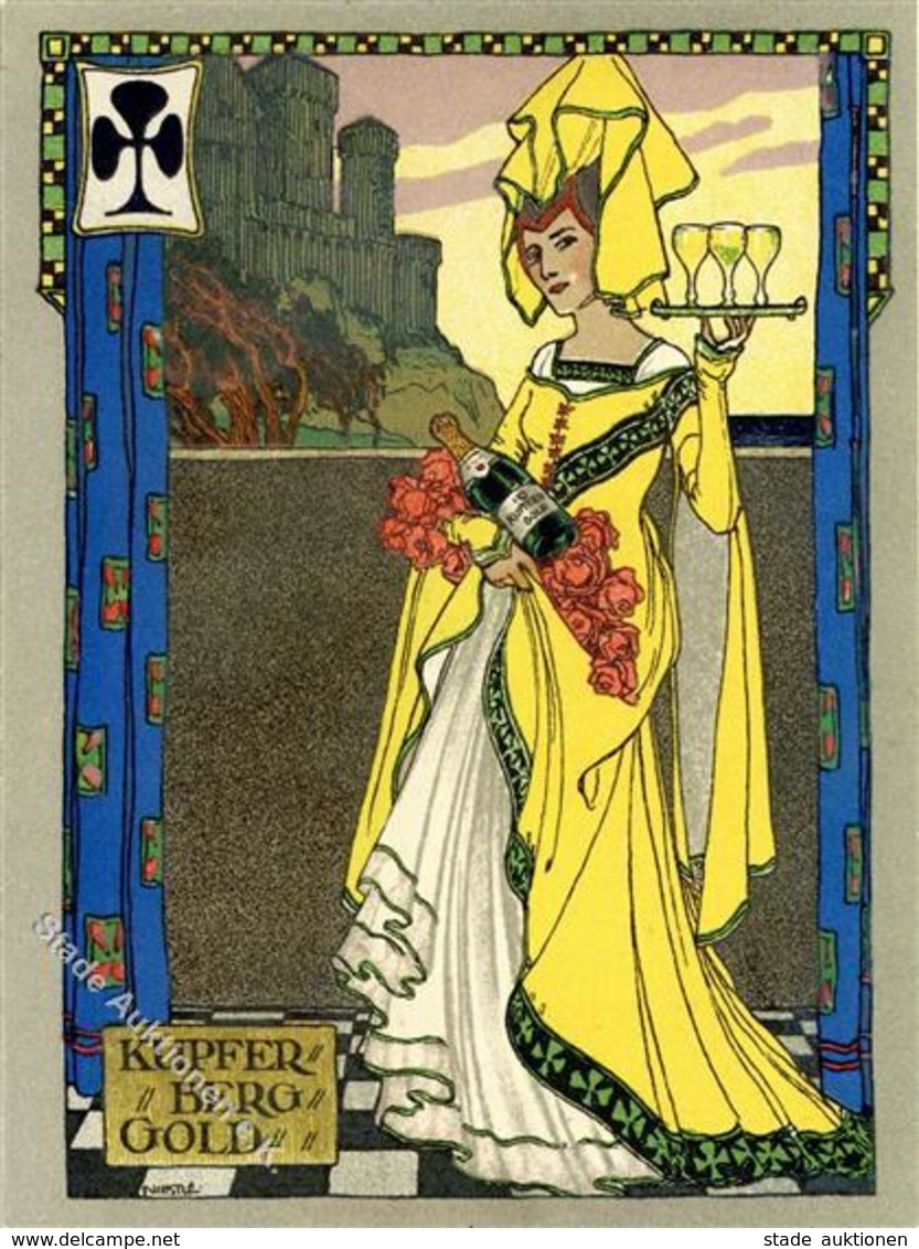 Speise-Karte Sign. Niestle Kupferberg Gold Künstler-Karte I-II - Non Classés