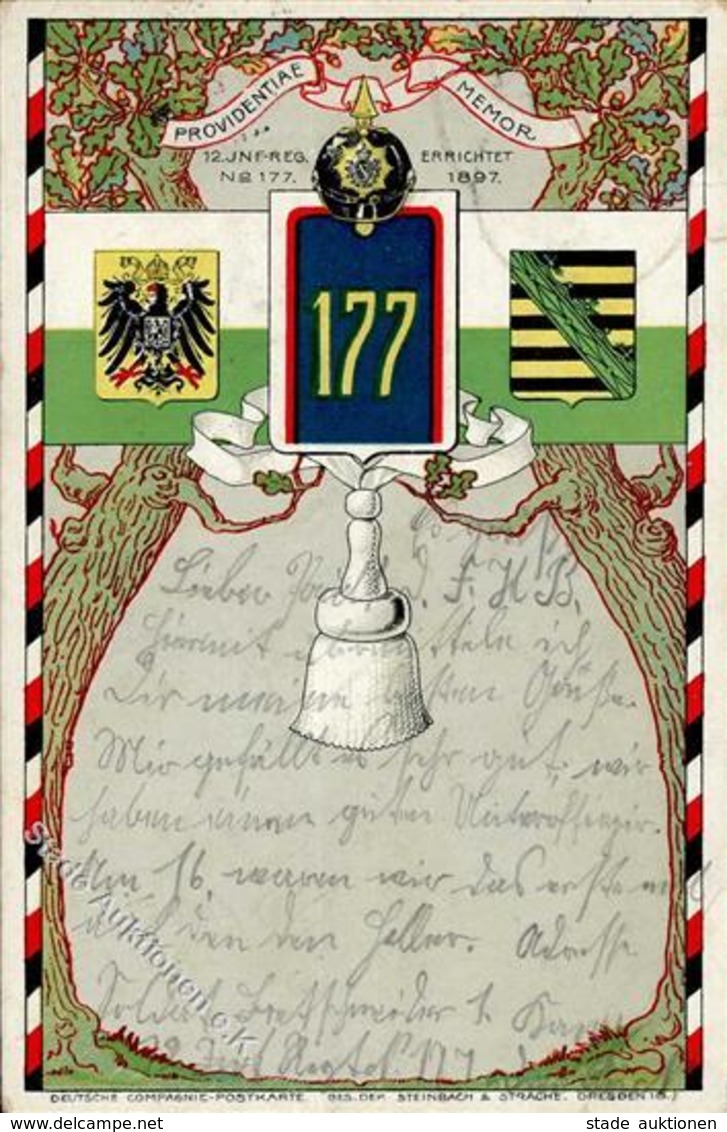 Regiment Dresden (O8000) Nr. 177 Infant. Regt. 1907 I-II - Regimientos