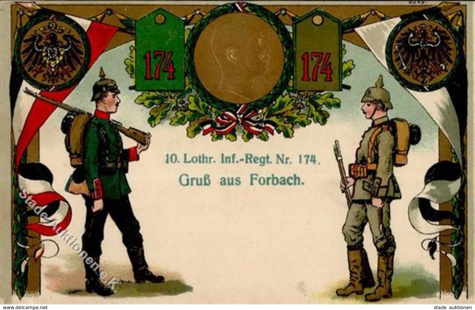 Regiment Forbach (57600) Frankreich Nr. 174 10. Lothr. Inf. Regt. 1916 I-II - Regimientos