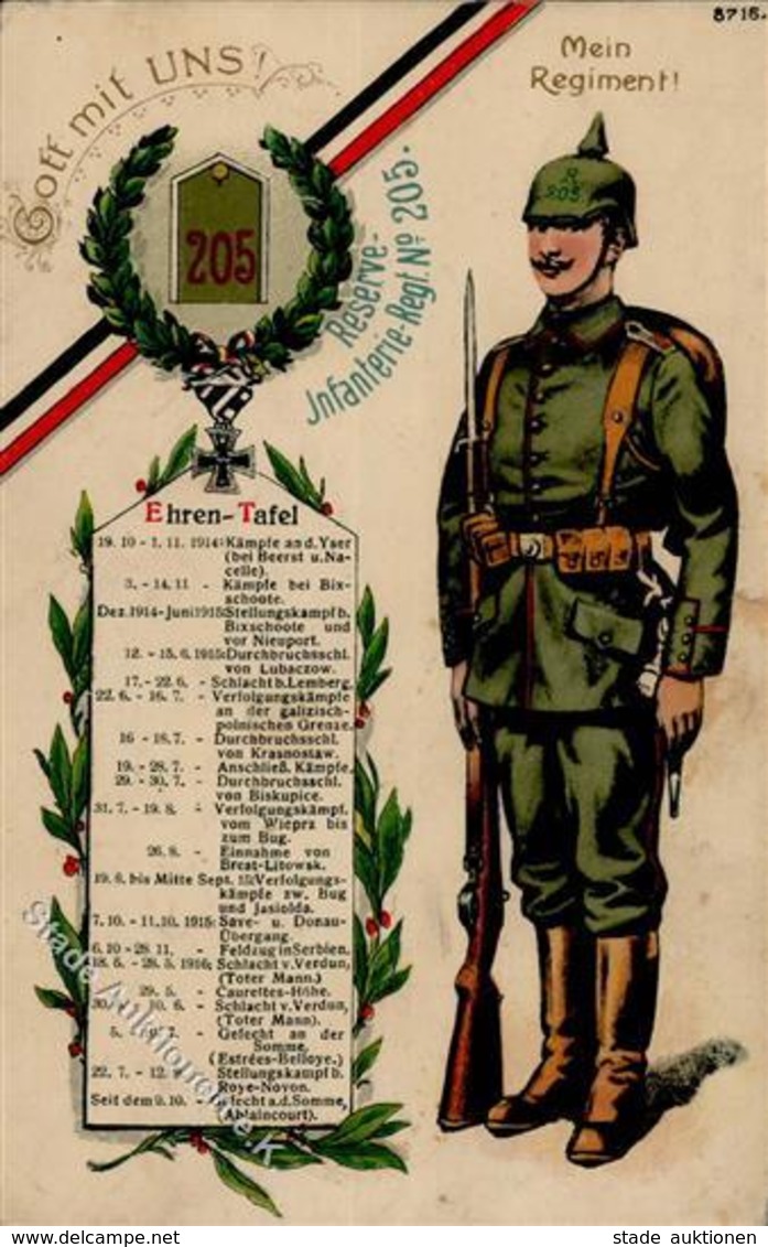 Regiment Frankfurt (O1200) Nr. 205 Reserve Infant. Regt. I-II (kleiner Einriss) - Regimientos