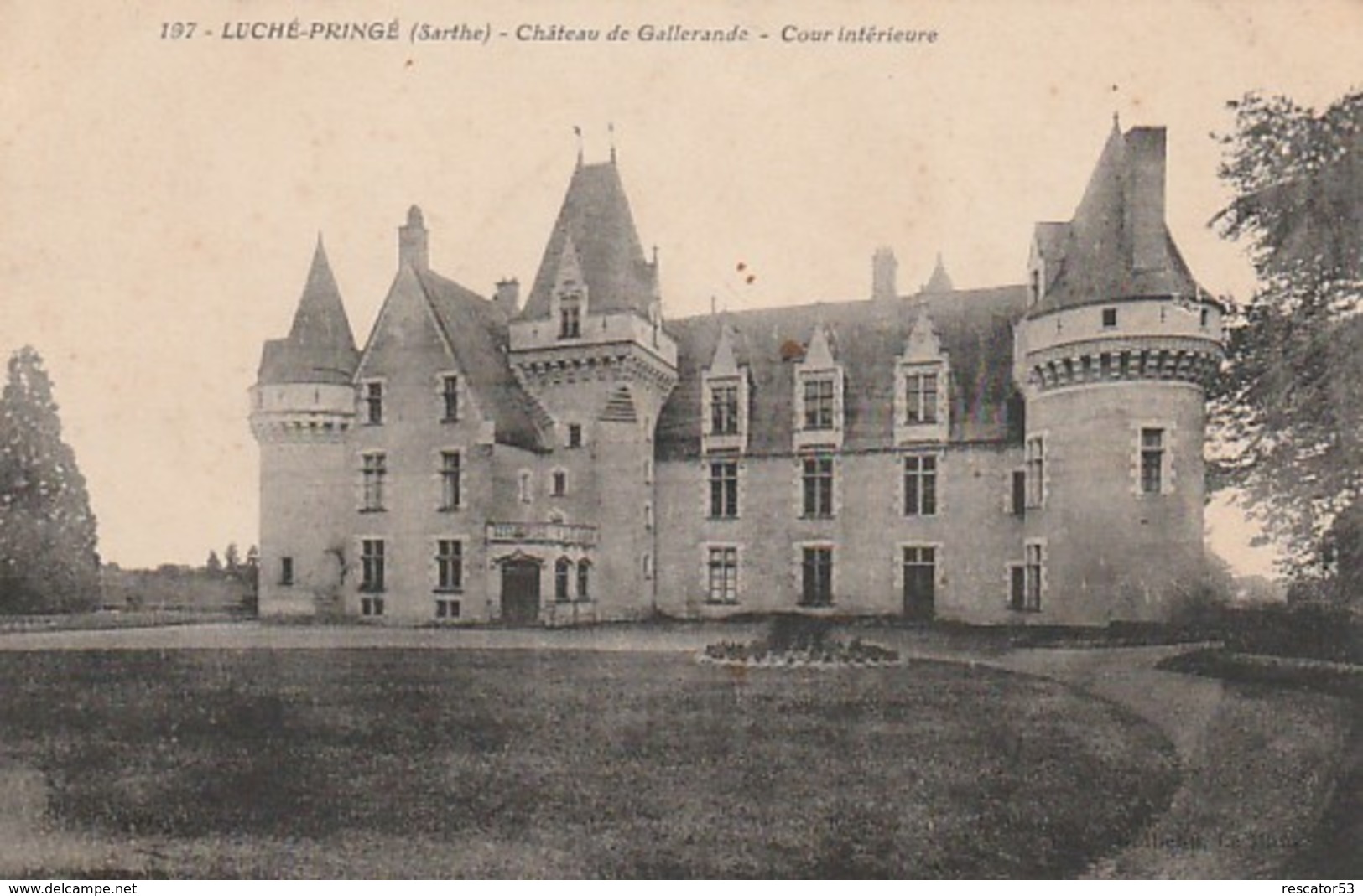 Rare Cpa Luché-Pringé Chateau De Gallerande - Luche Pringe