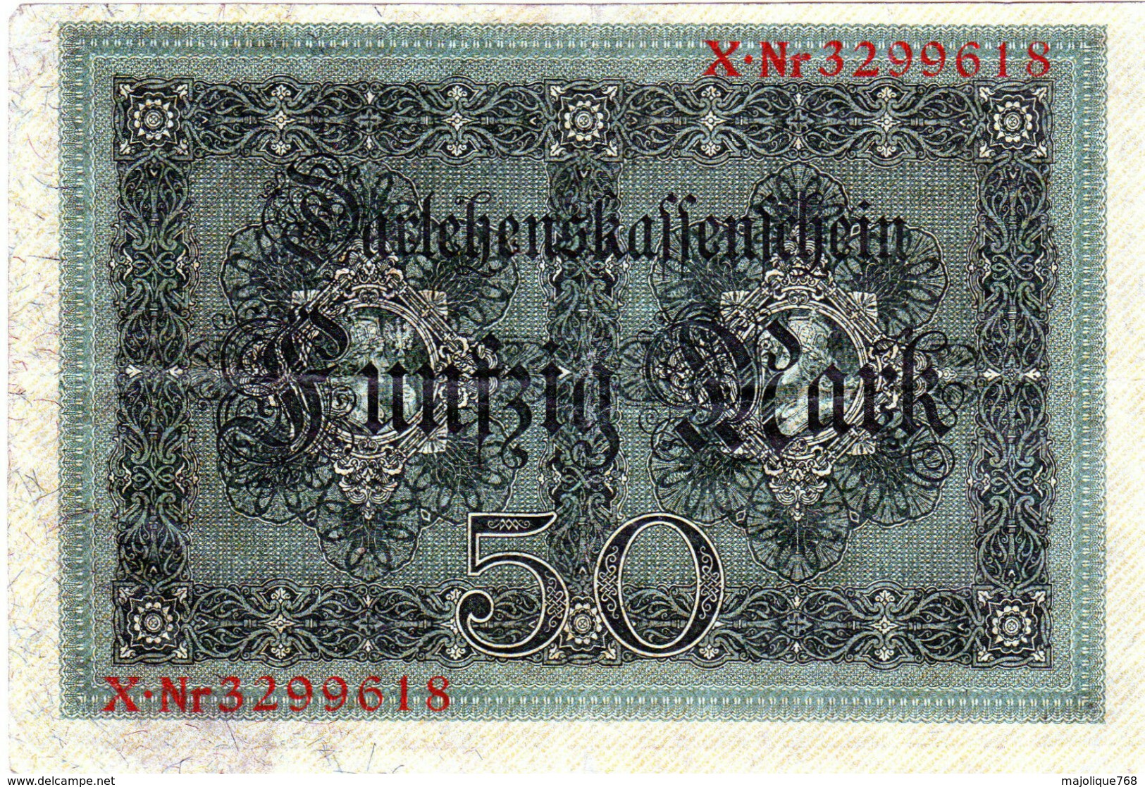 Billet Allemand De 50 Mark Du 5-8-1914- 7 Chiffres Rouge X - N°3299618 En T B - - 50 Mark