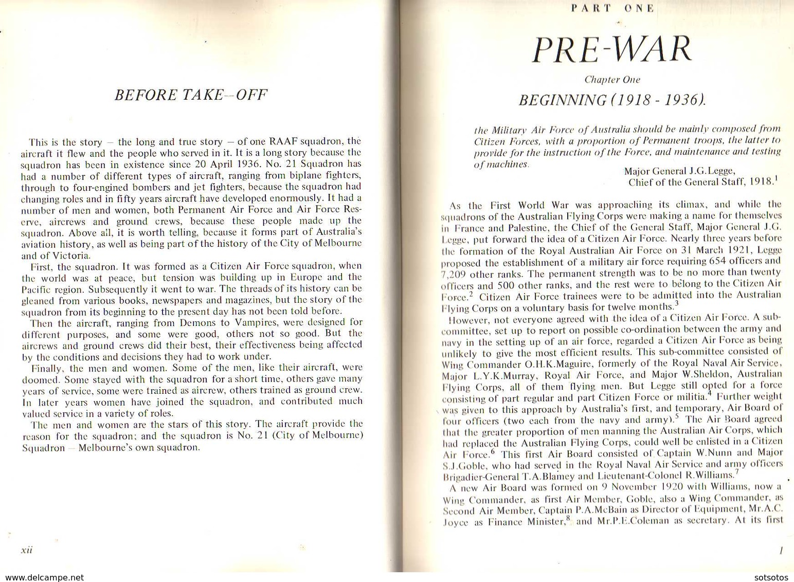 DEMON to VAMPIRE: the STORY of No 21 (City of Melbourne) SQUADRON, Squadron Leader W.H.Brook RAAFAR - 344 pgs – many pho