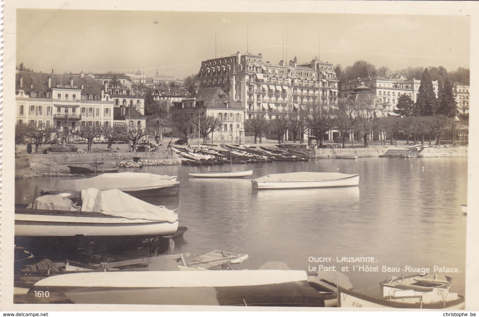 Ouchy Lausanne, Le Port Et L'Hotel Beau Rviage Palace (pk60131) - Port