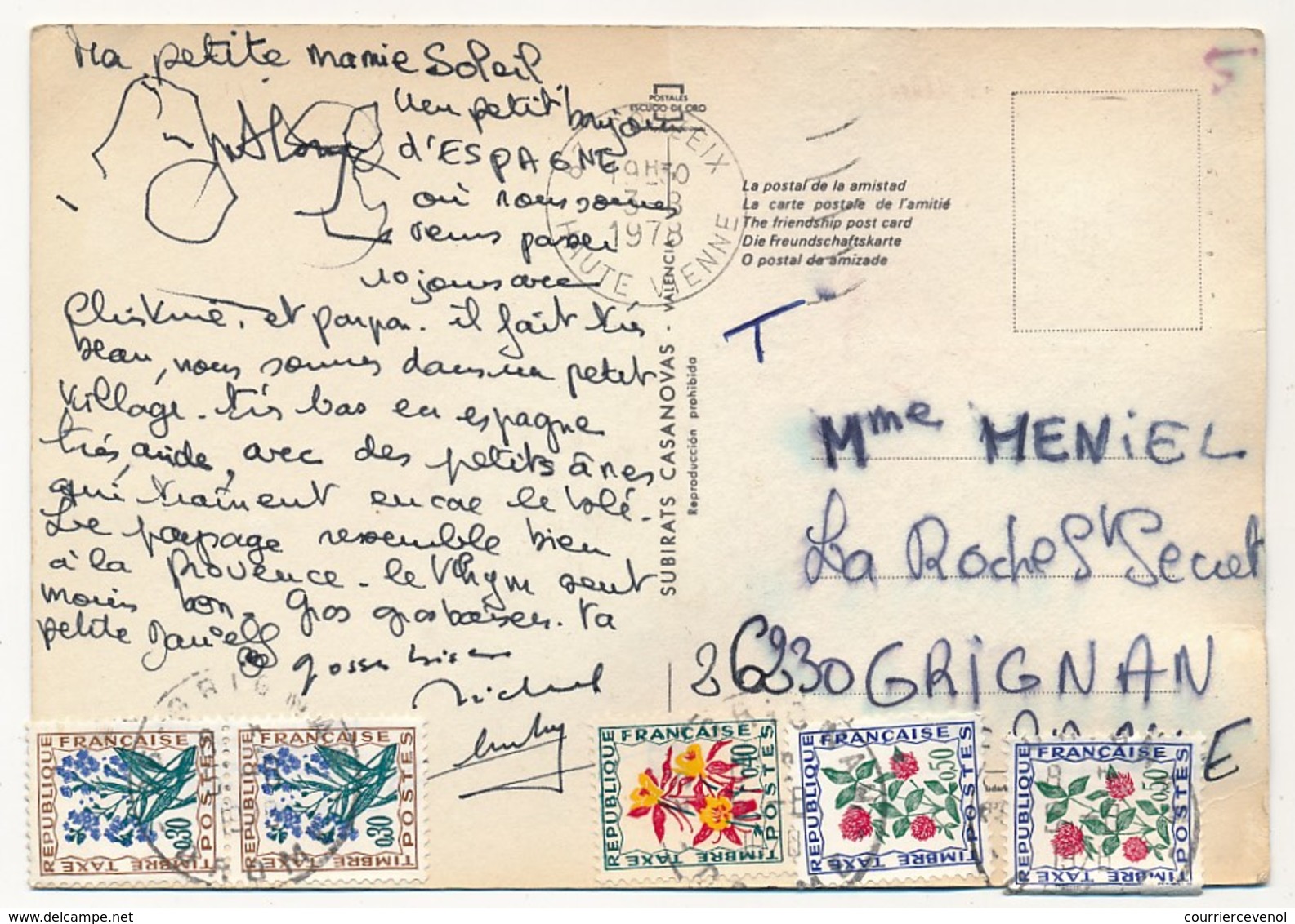 Lot 10 Cartes Postales, Toutes Taxées Type Fleurs, Années 60 Et 70 - Tous états - 1960-.... Covers & Documents